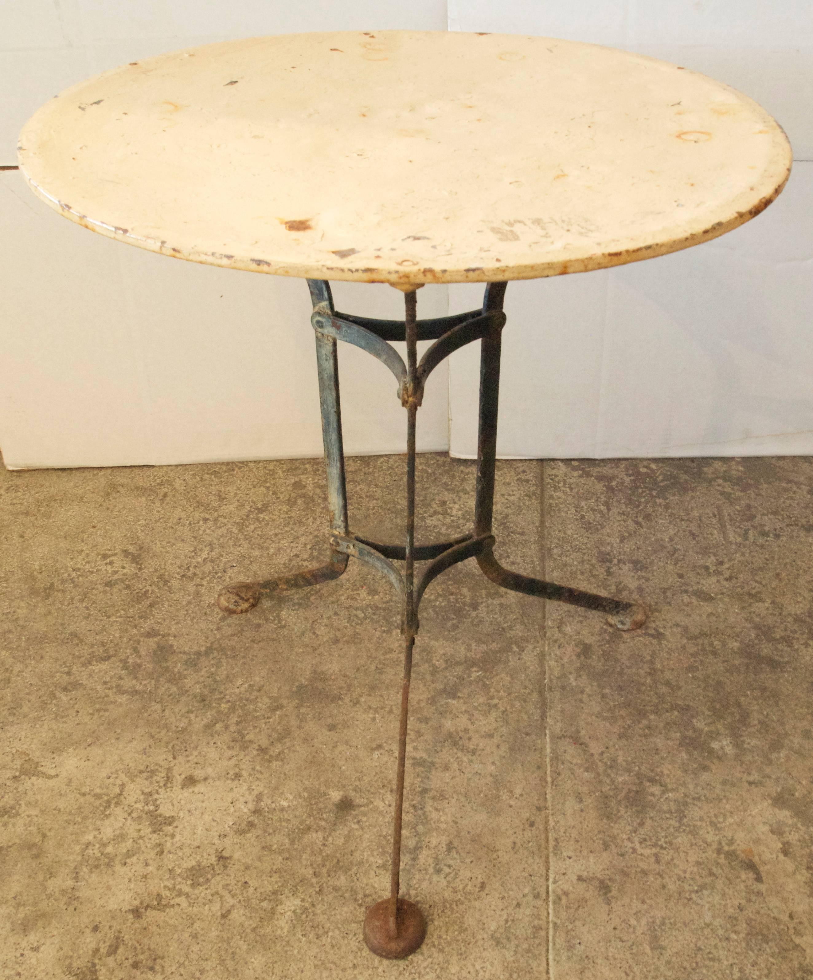 French Industrial Metal Garden Table 4