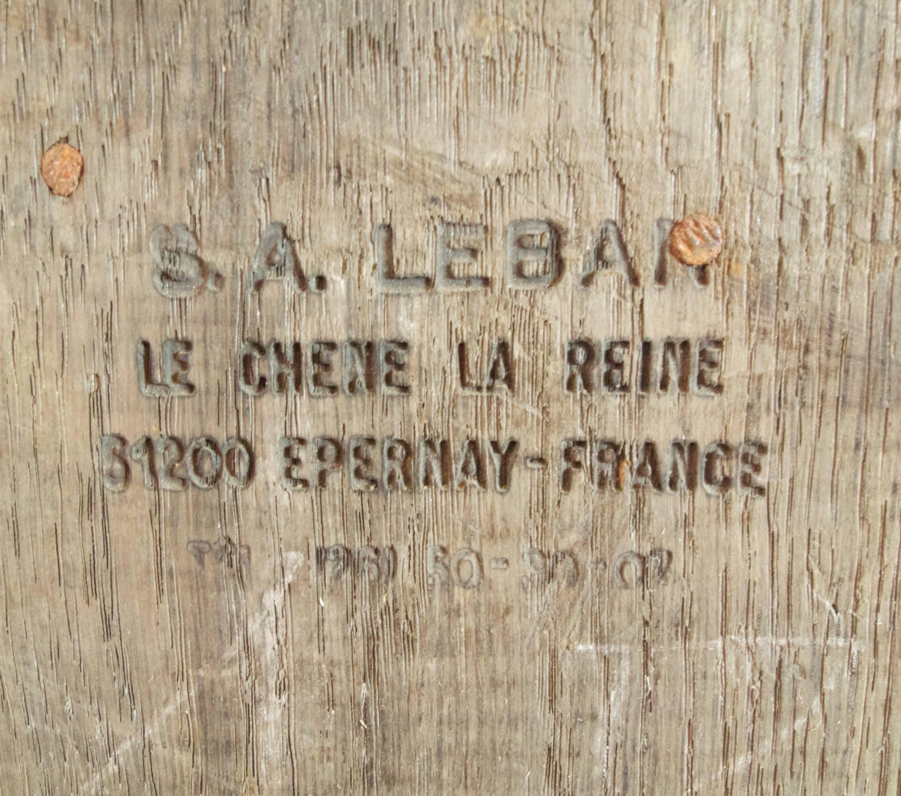 Antique oak riddling rack marked Ste Leban Epernay, France in good condition. Double side A - frame with 120 champagne bottle capacity, early 20th century.