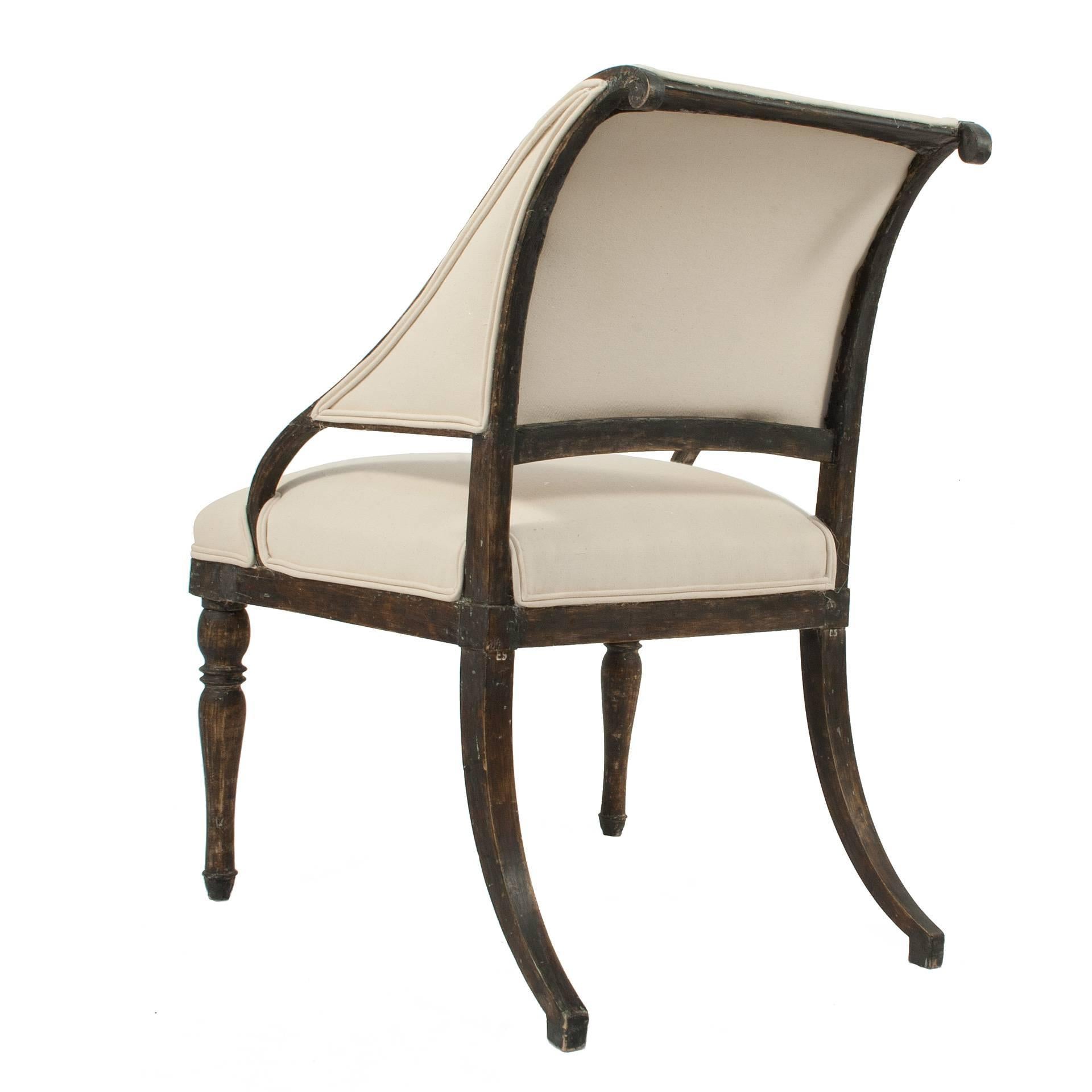 Swedish Gustavian Lounge Chair Signed by Ephraim Stahl