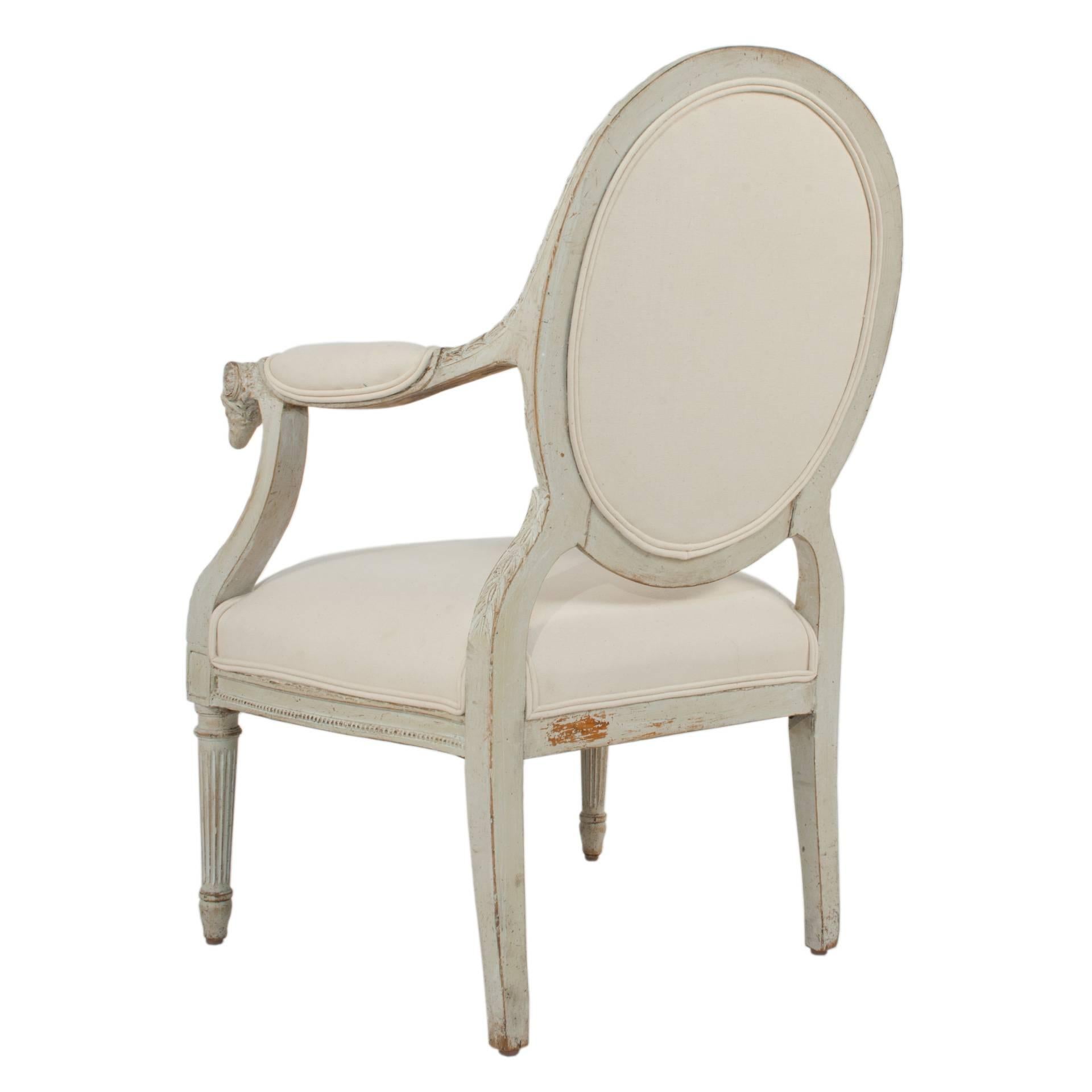 French Louis XVI Armchair in the Art of Jacob For Sale