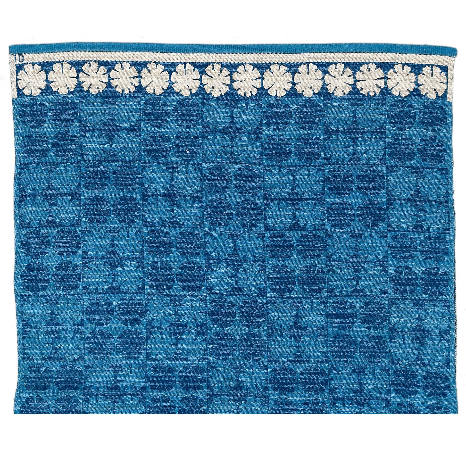 Vintage Swedish flat-weave wool rug by Ingrid Dessau.