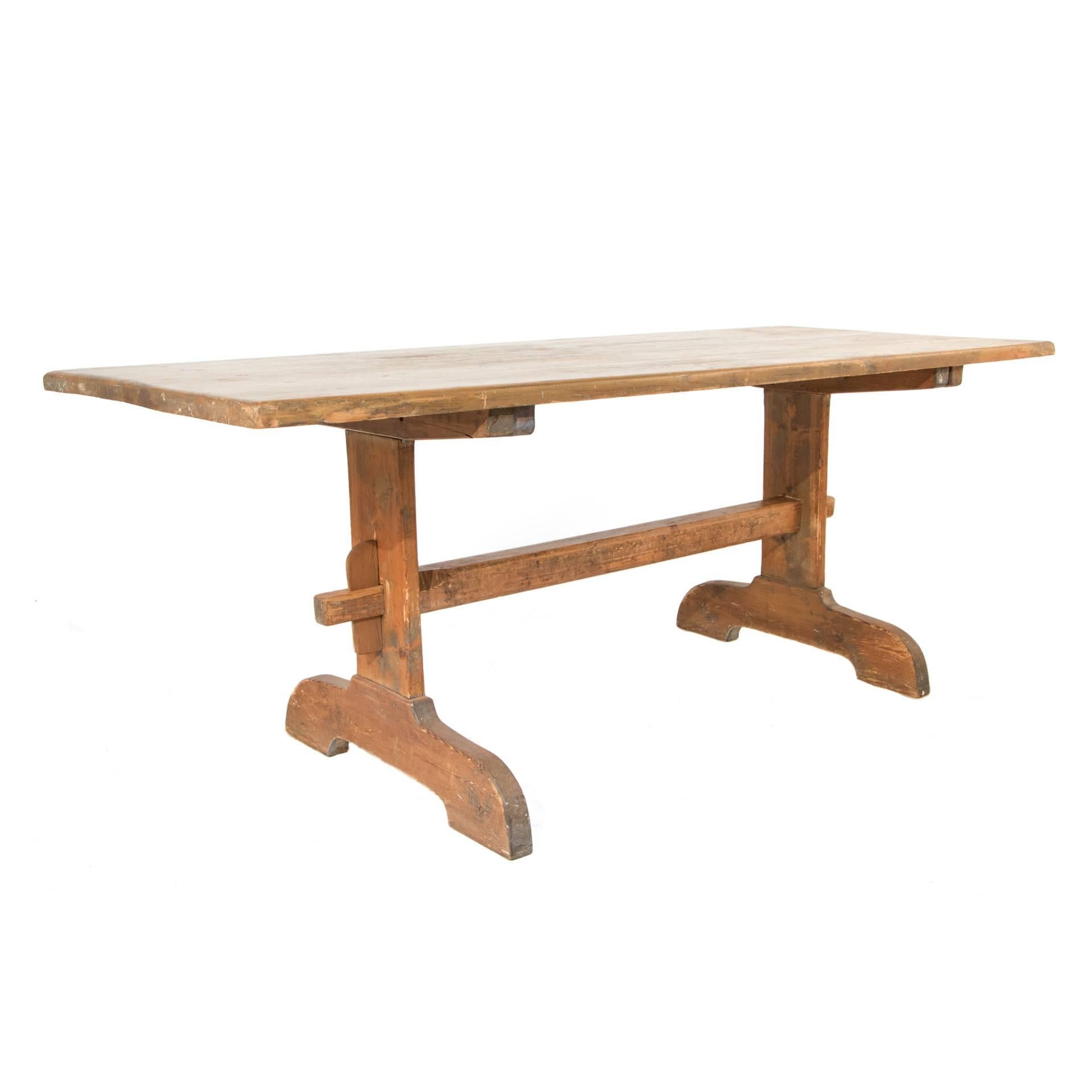 Swedish Almoge Trestle Table For Sale