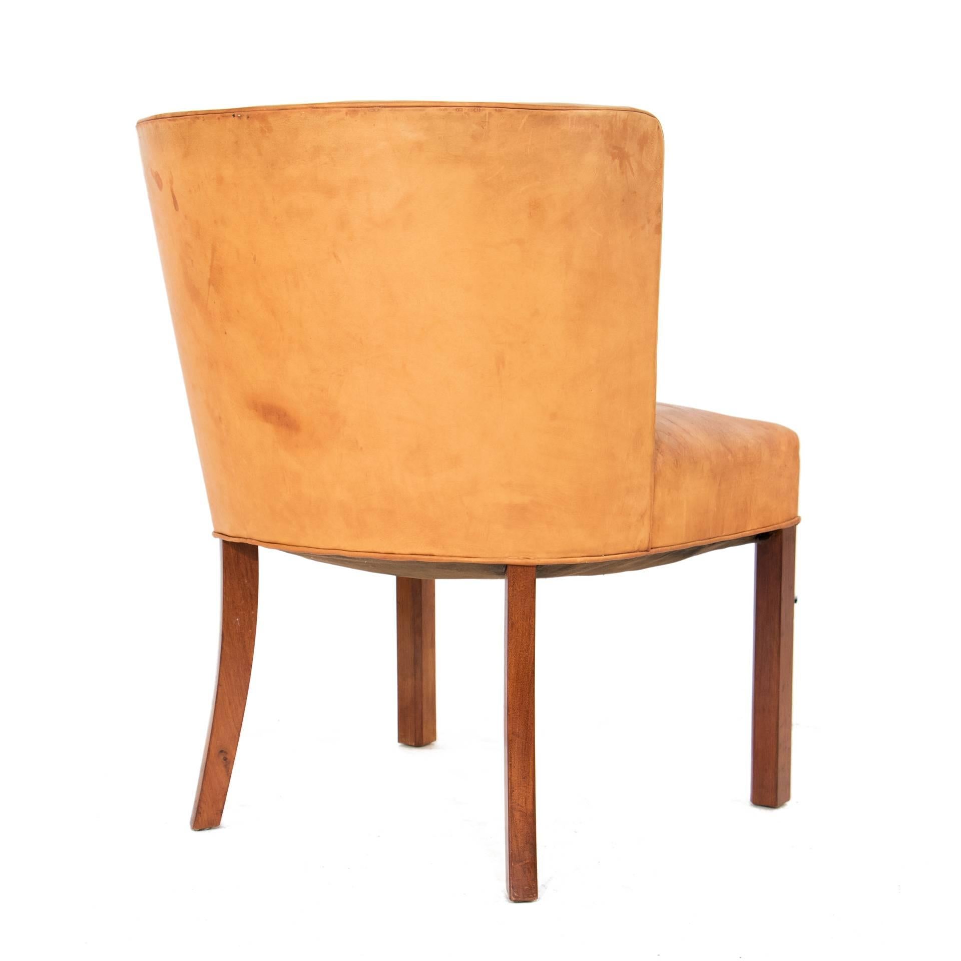 Mid-Century Modern Leather Chair by Fritz Hansen