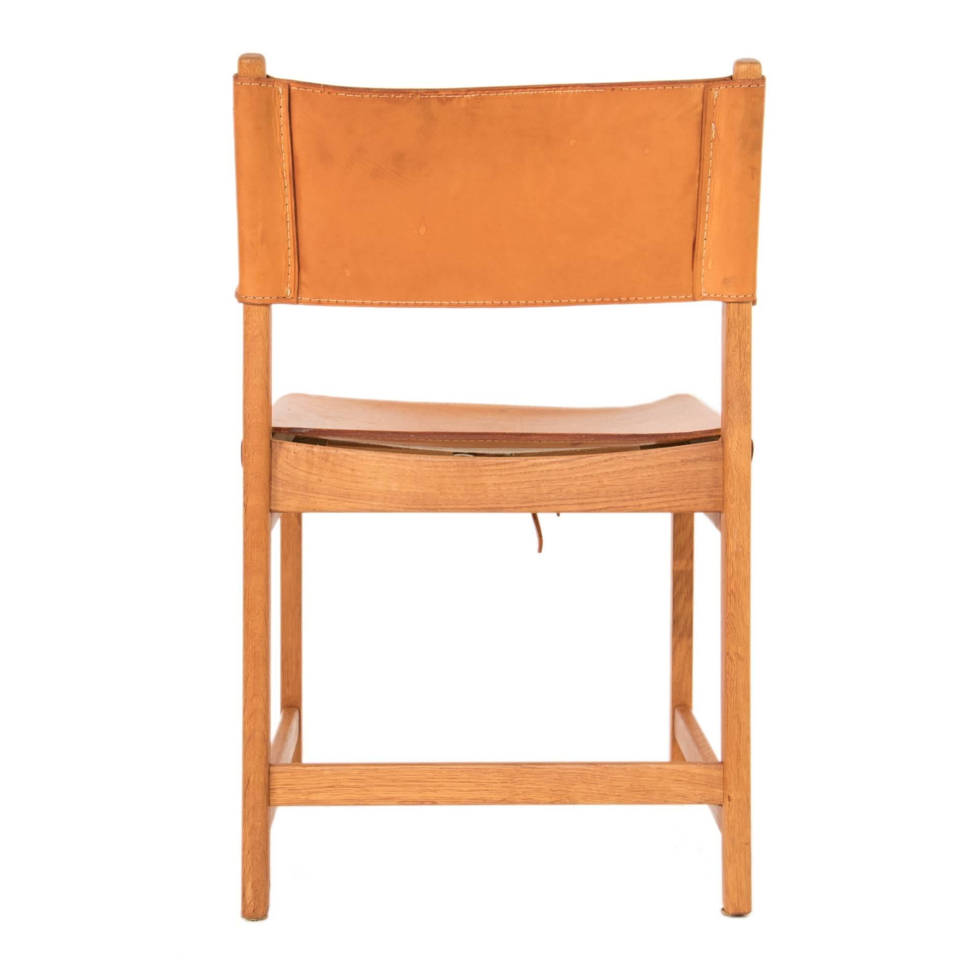 Mid-Century Modern Set of Six Leather Dining Chairs by Kurt Ostervig