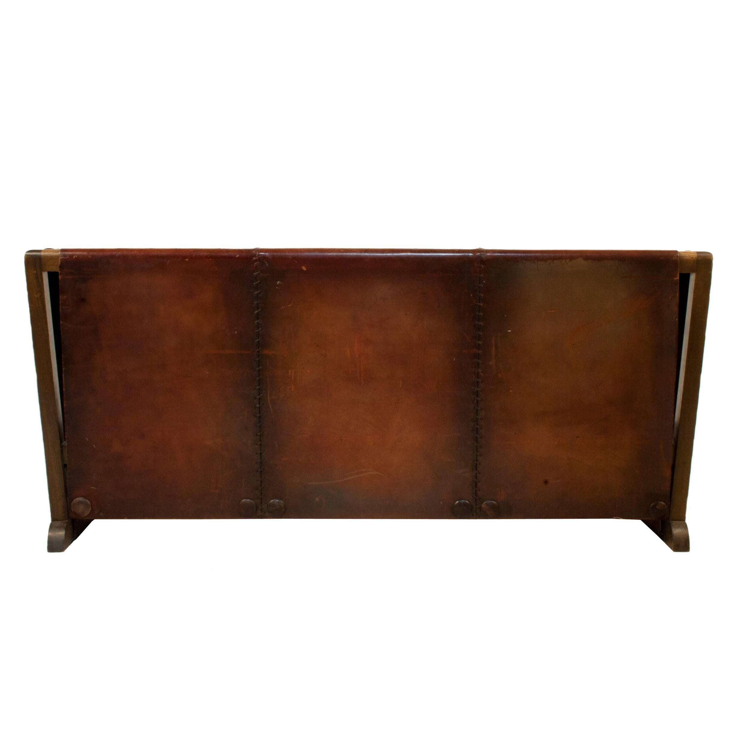 Mid-Century Modern Leather Sofa by Axel Einar Hjorth