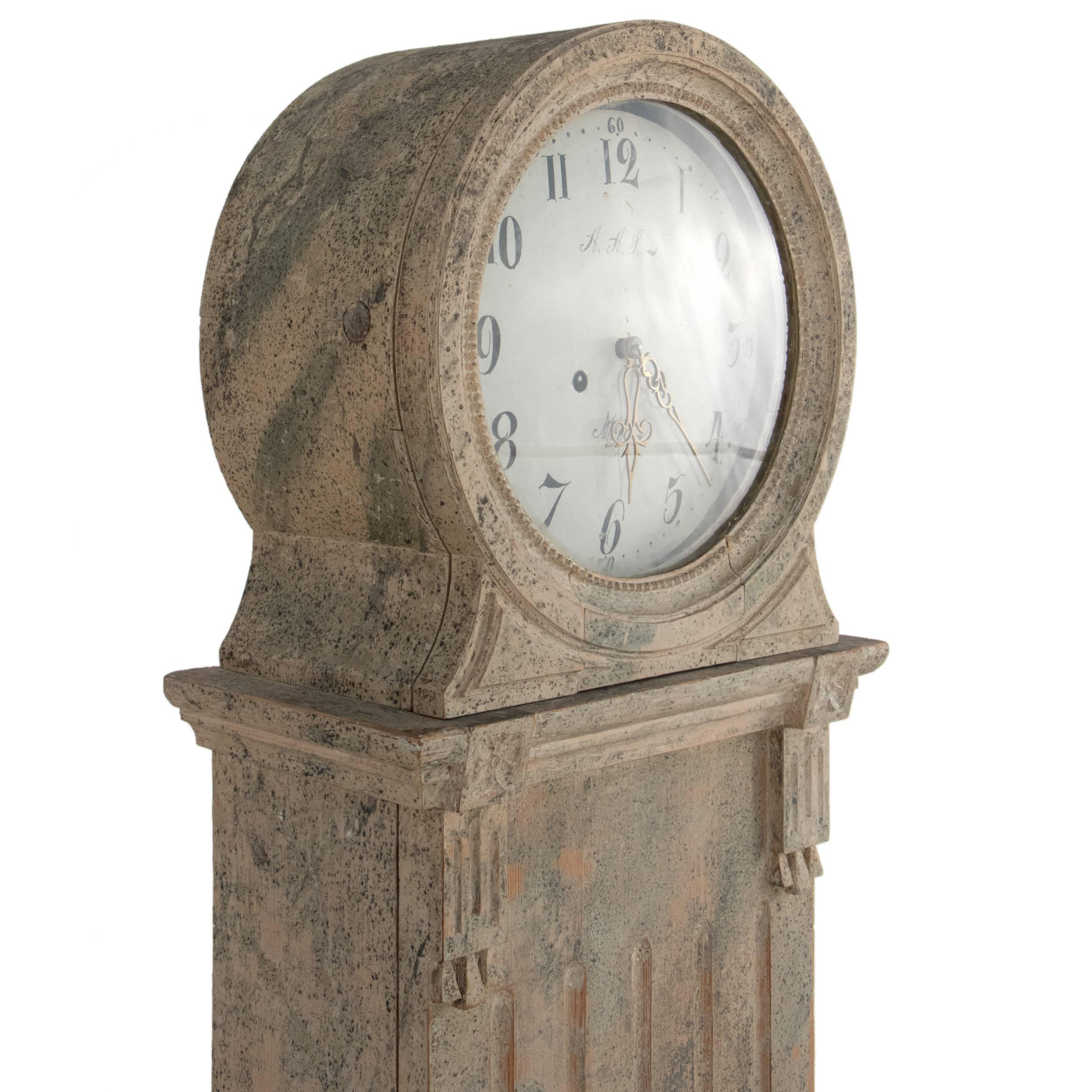 Swedish Gustavian Grandfather Clock For Sale