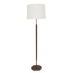 Brass and Leather Floor Lamp