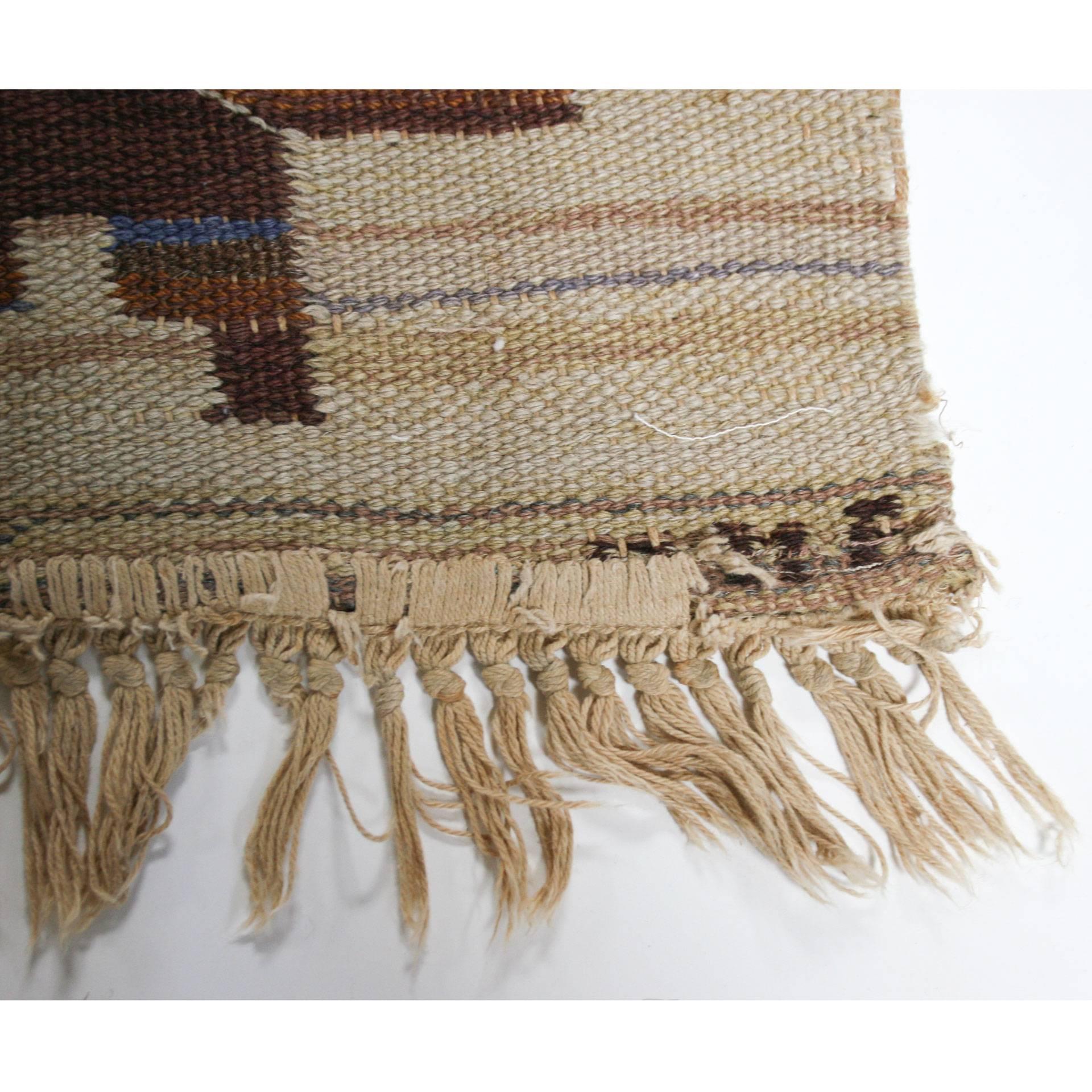 Vintage Swedish flat-weave rug by Marta Maas-Fjetterström.
