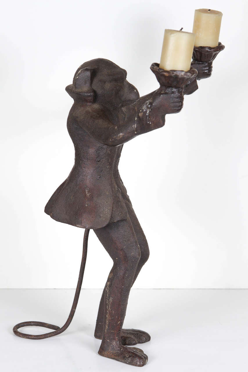 Iron Redcoat Monkey Candleholder, Late 18th or Early 19th Century 2