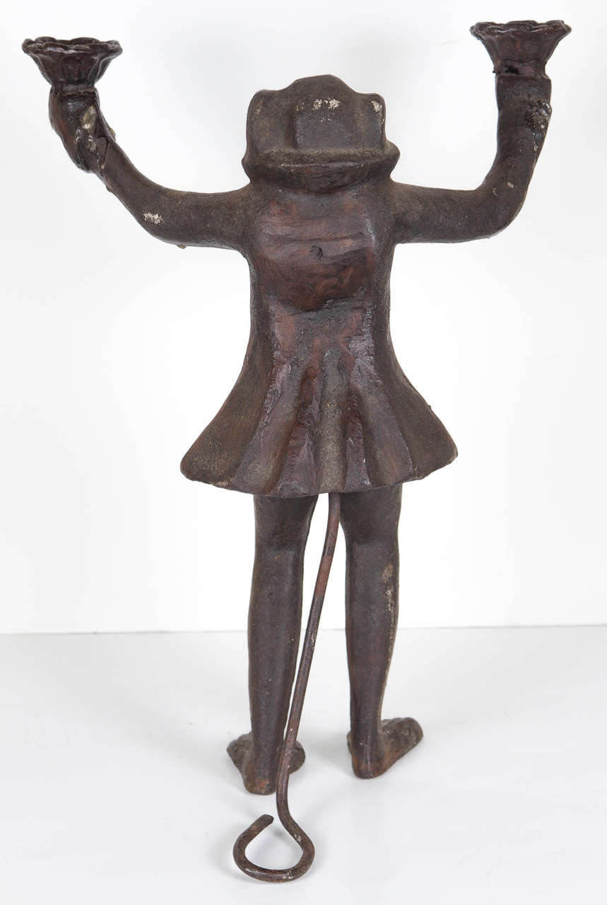 Iron Redcoat Monkey Candleholder, Late 18th or Early 19th Century 4