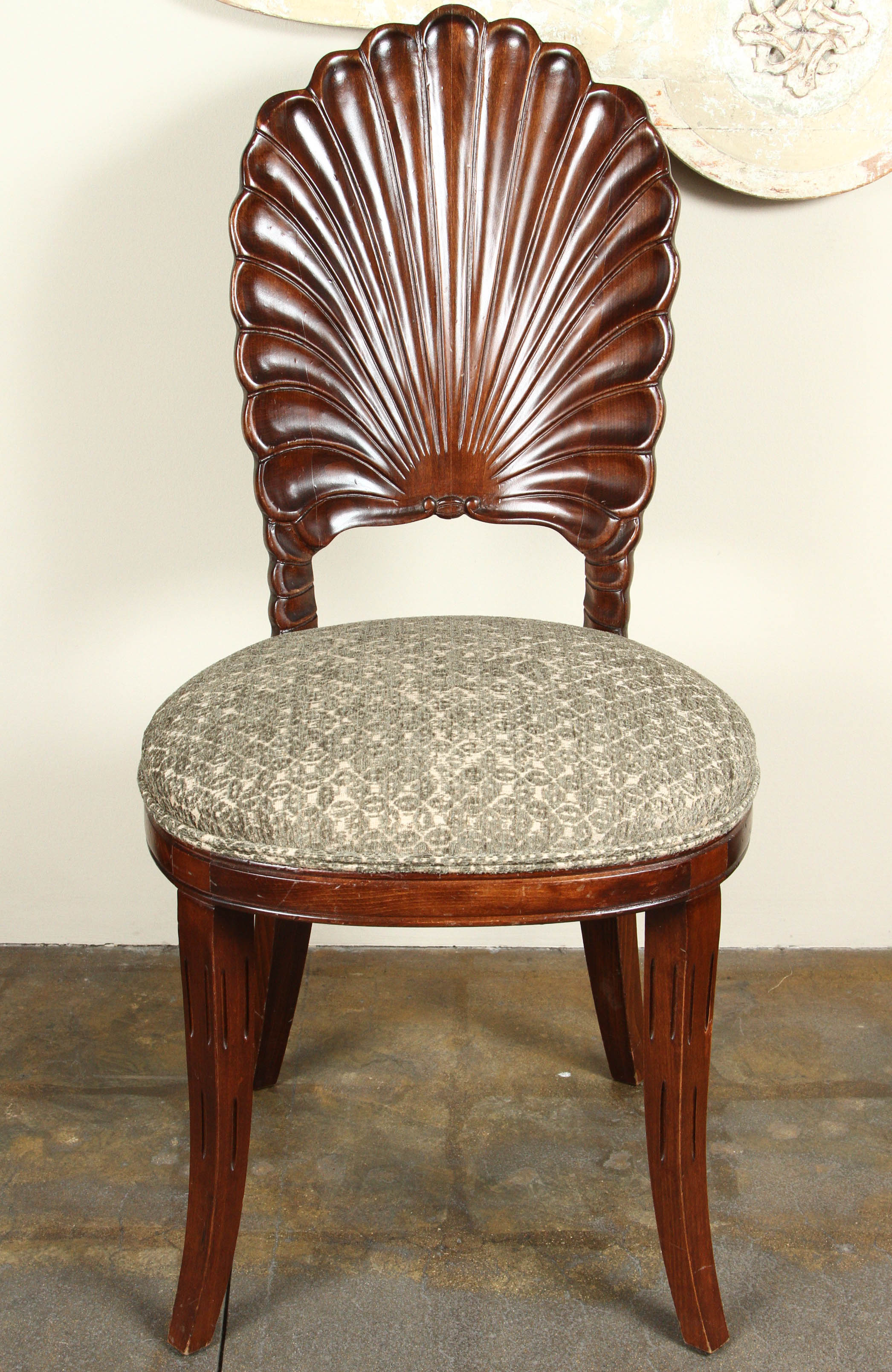 shell back upholstered chair