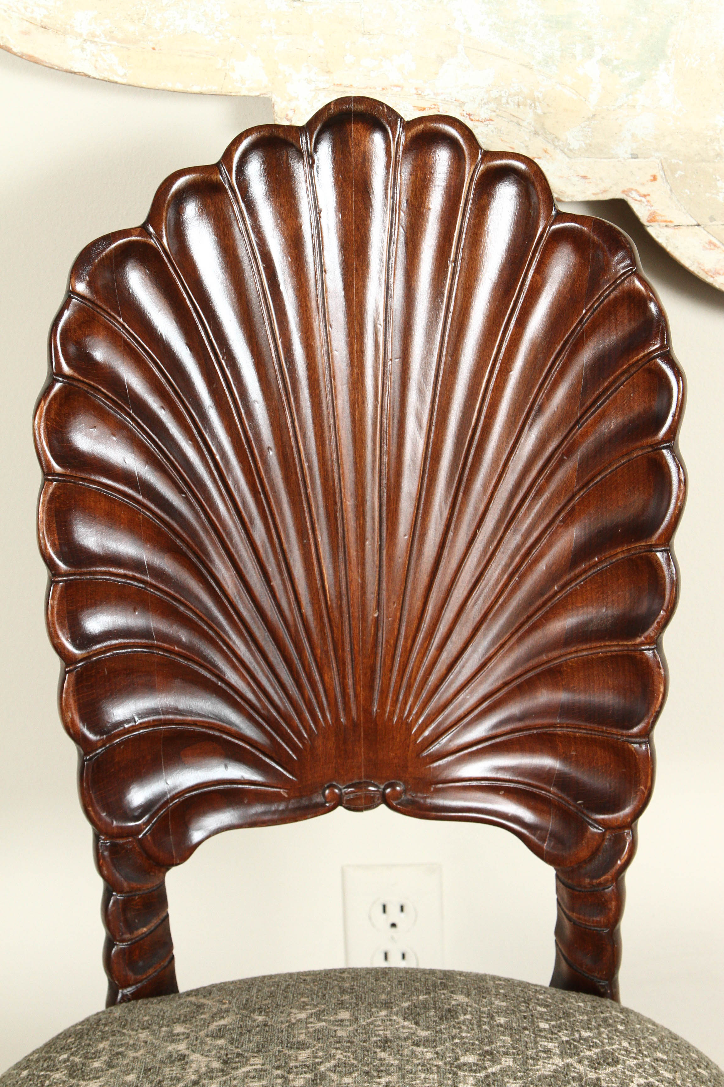 Italian Carved Shell Back Chairs