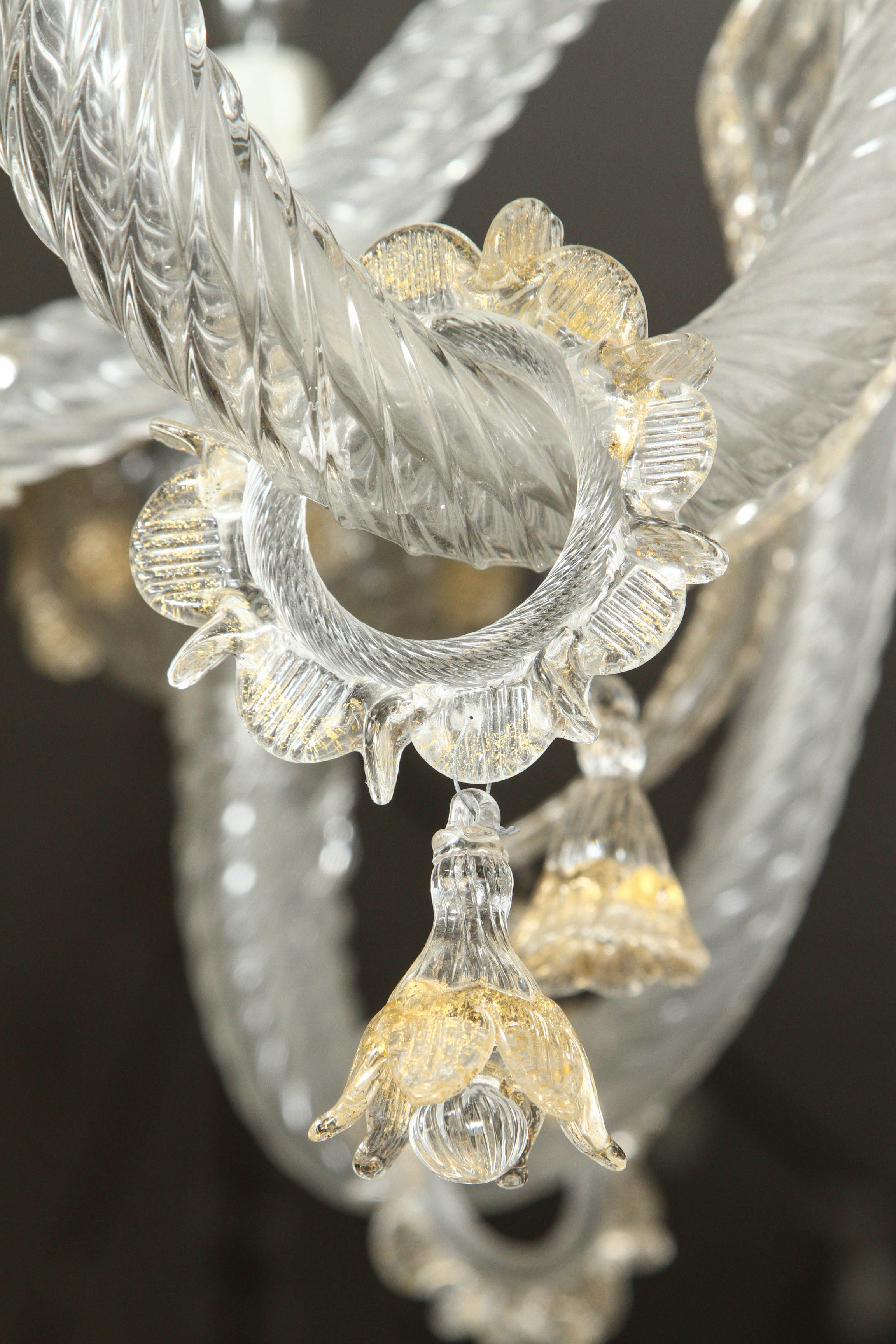 Blown Glass Venetian Eight-Light Chandelier For Sale