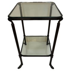 Vintage Hollywood Style Bronze Two Tier Side Table