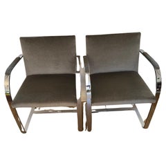 Used Pair of Knoll Brno Flat Bar Chairs by Ludwig Mies Van Der Rohe 