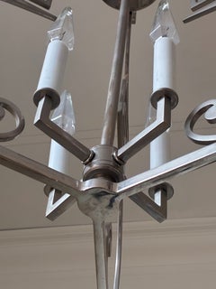 Mid Century /Modern/Deco Style Chandelier  , Nickel Finish