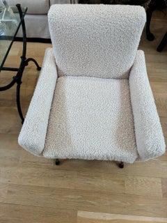 Juego de dos sillones italianos de estilo «Mid Century Modern» en bouclé de lana, diseñados por Marco Zanuso