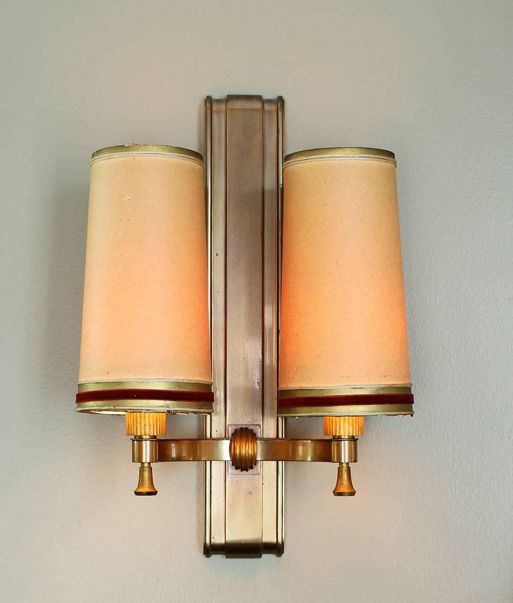 French Maxime Old, Pair of Sconces, 1946