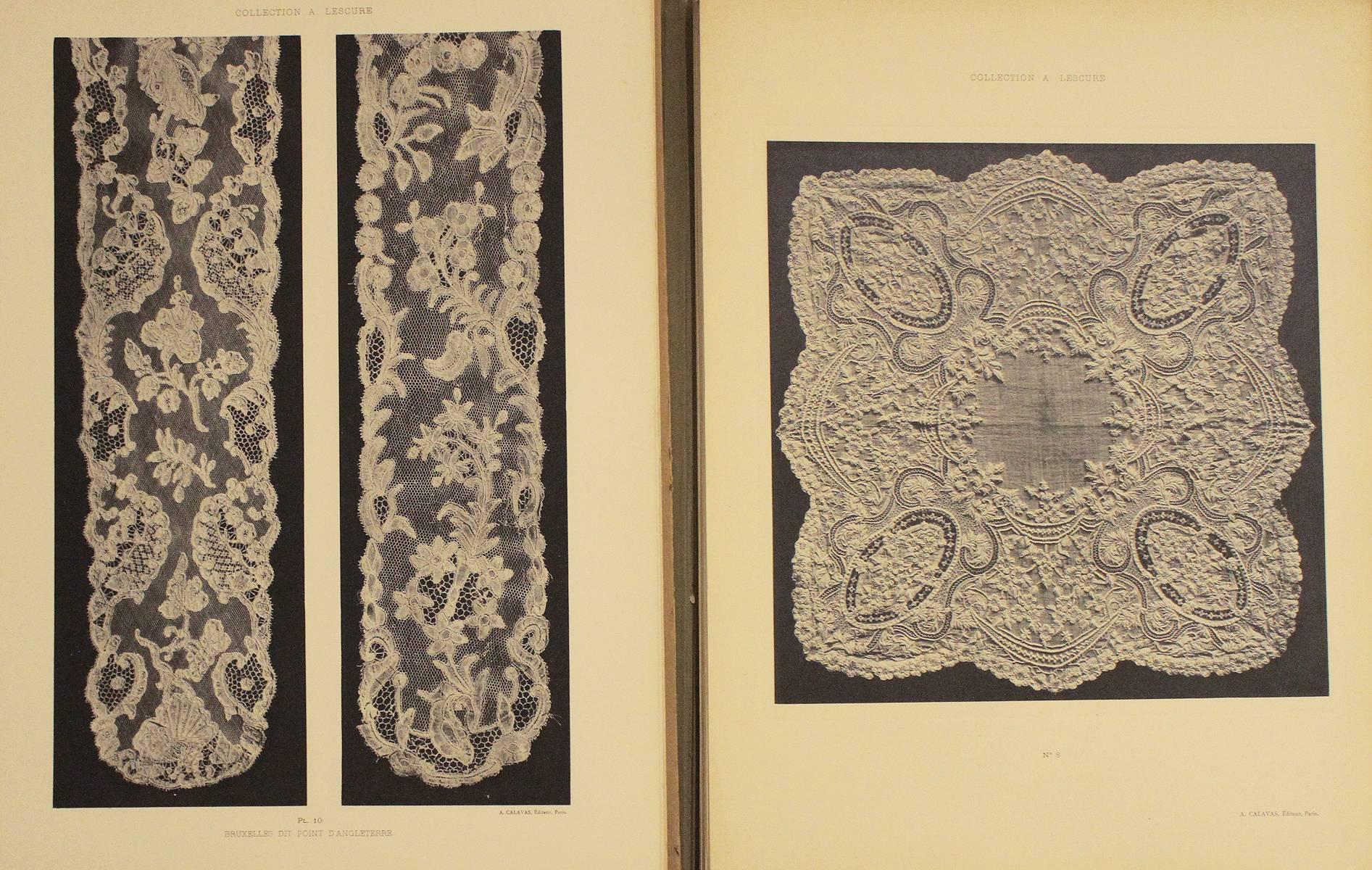 Early 20th Century Collection Lescure Extremely Rare Portfolios About Lace For Sale