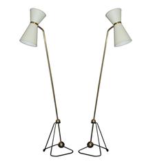 Rare Pair of Floor Lamps, Model of Pierre Guariche, 1970