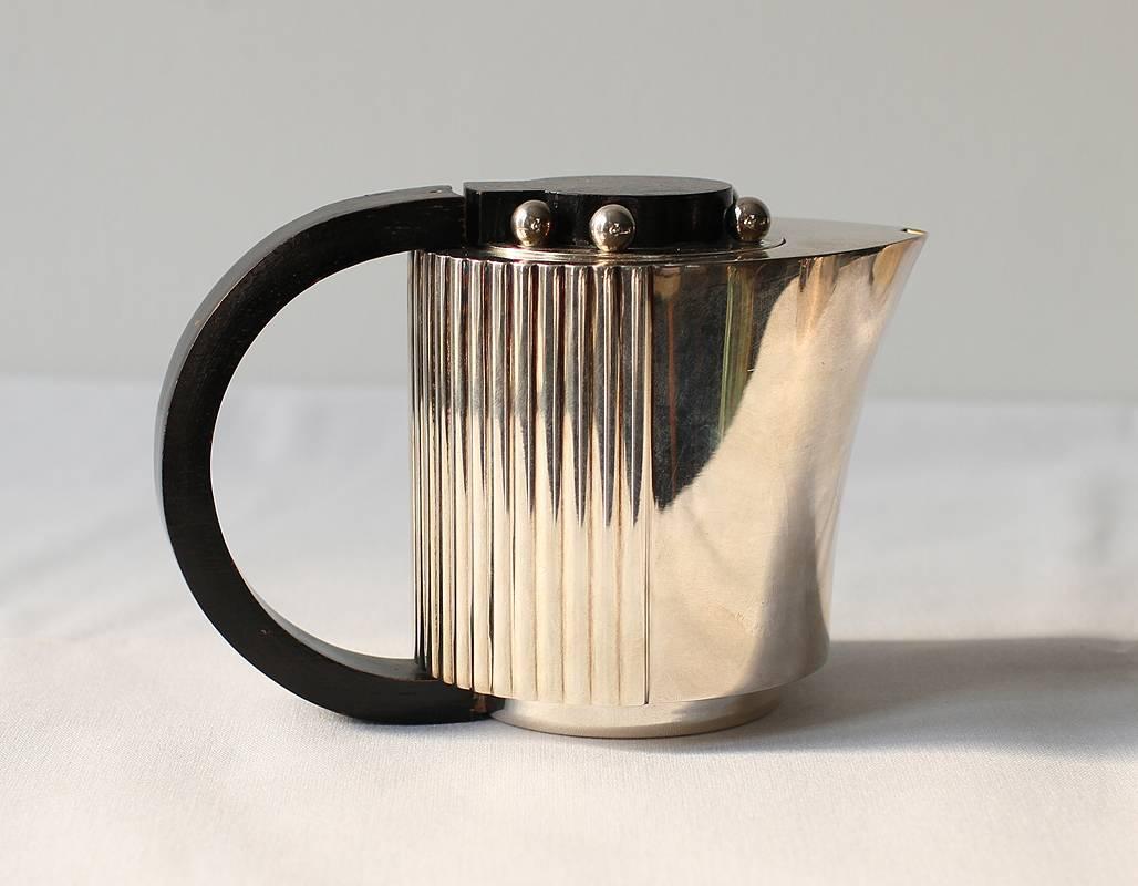 Late 20th Century Puiforcat Elegant Silver-plate Art Deco Tea & Coffee Service 