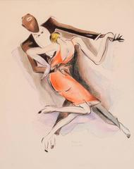 Paul Colin, Colored and Black Pencils Original Drawing