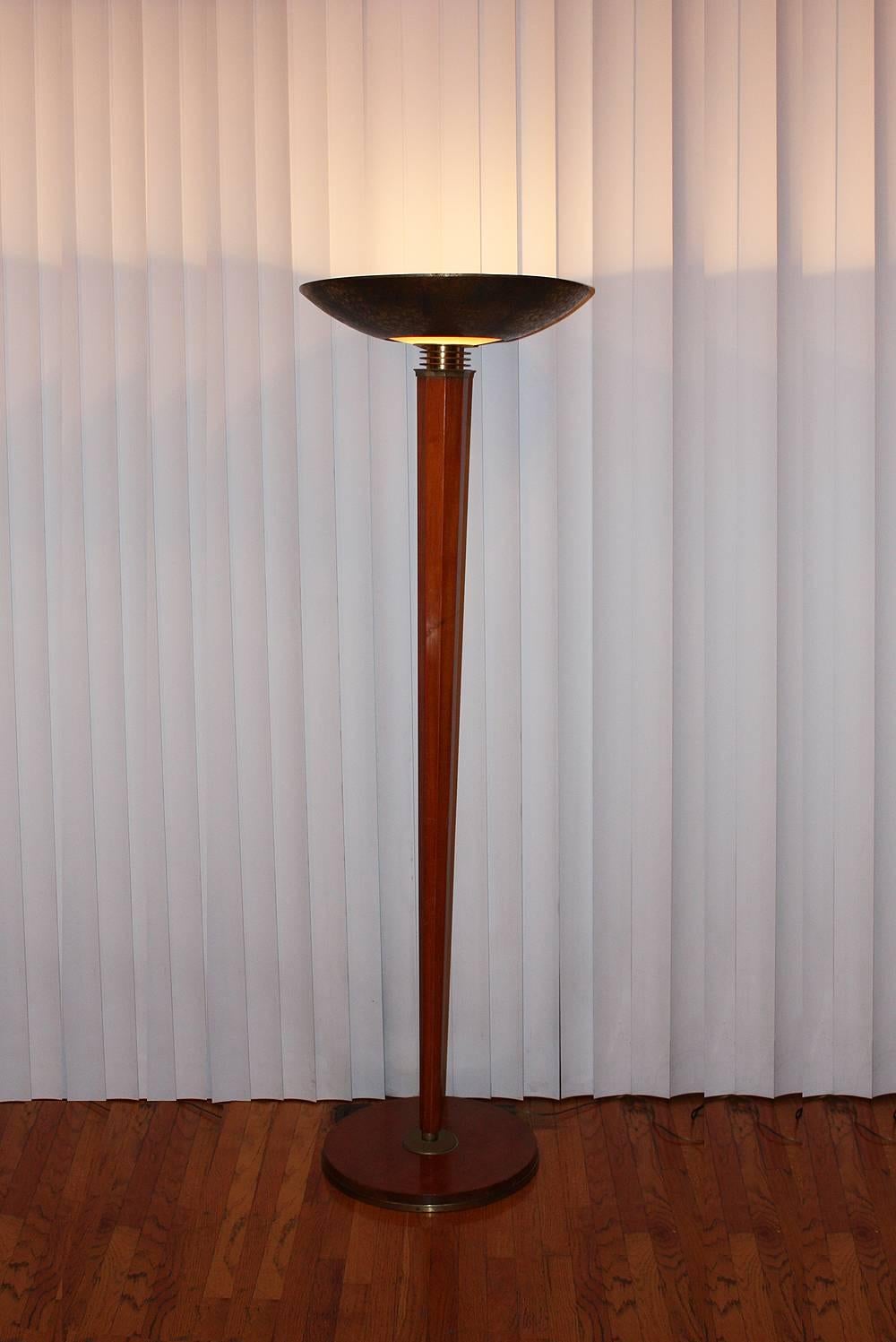 French  Genet & Michon for Dominique Floor Lamp 1945 For Sale