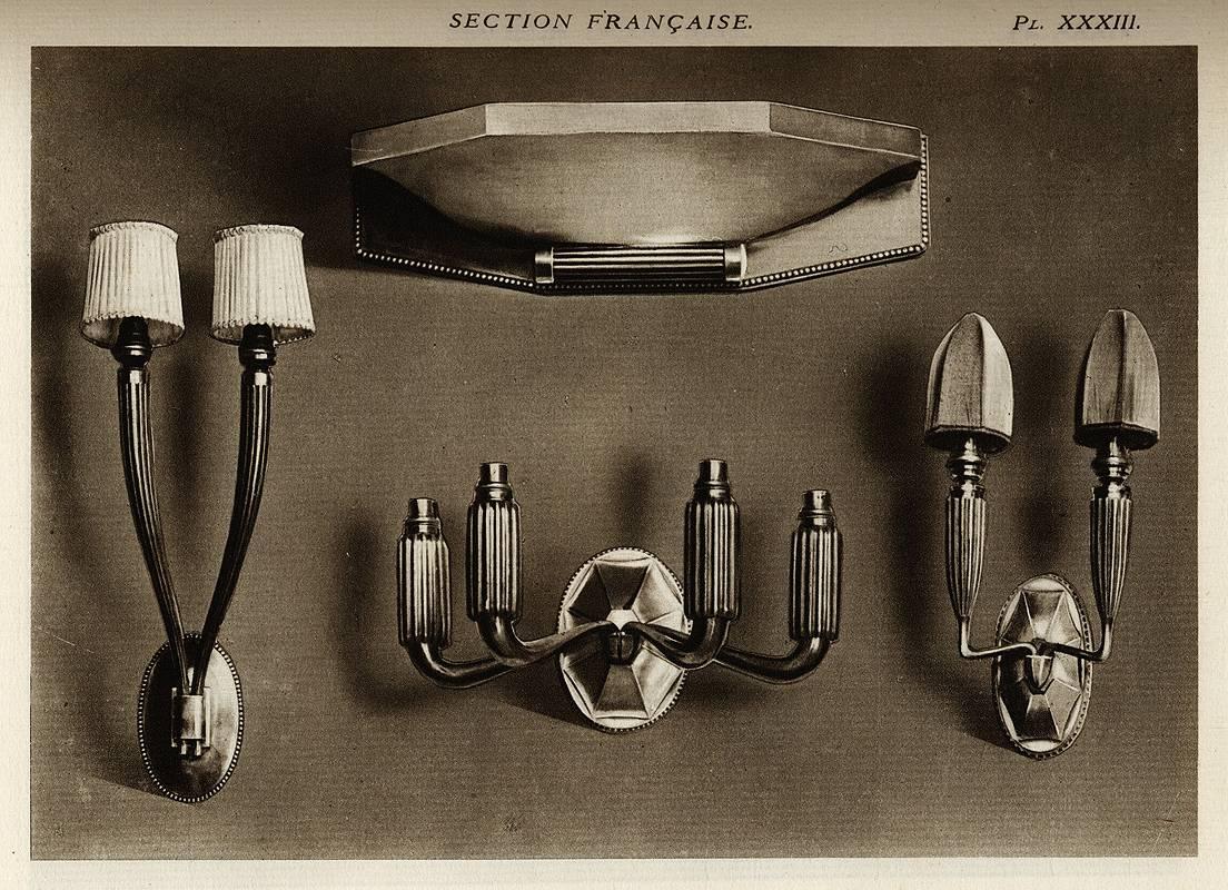 Bronze Ruhlmann Set of Four Sconces 1925