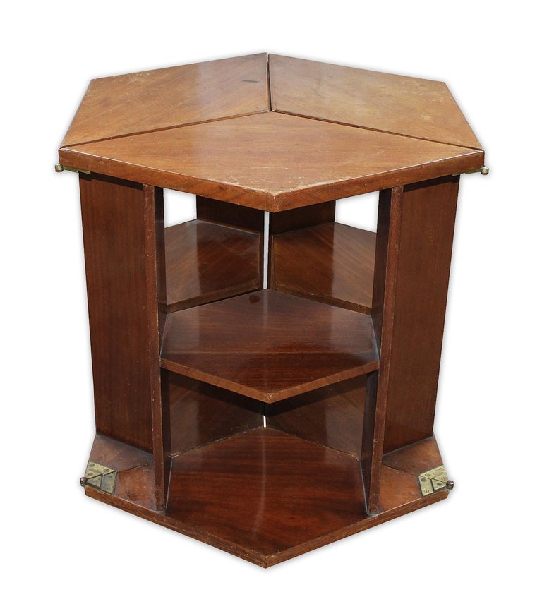 Eugene Printz Walnut Folding Bookcase Table 1930 at 1stDibs