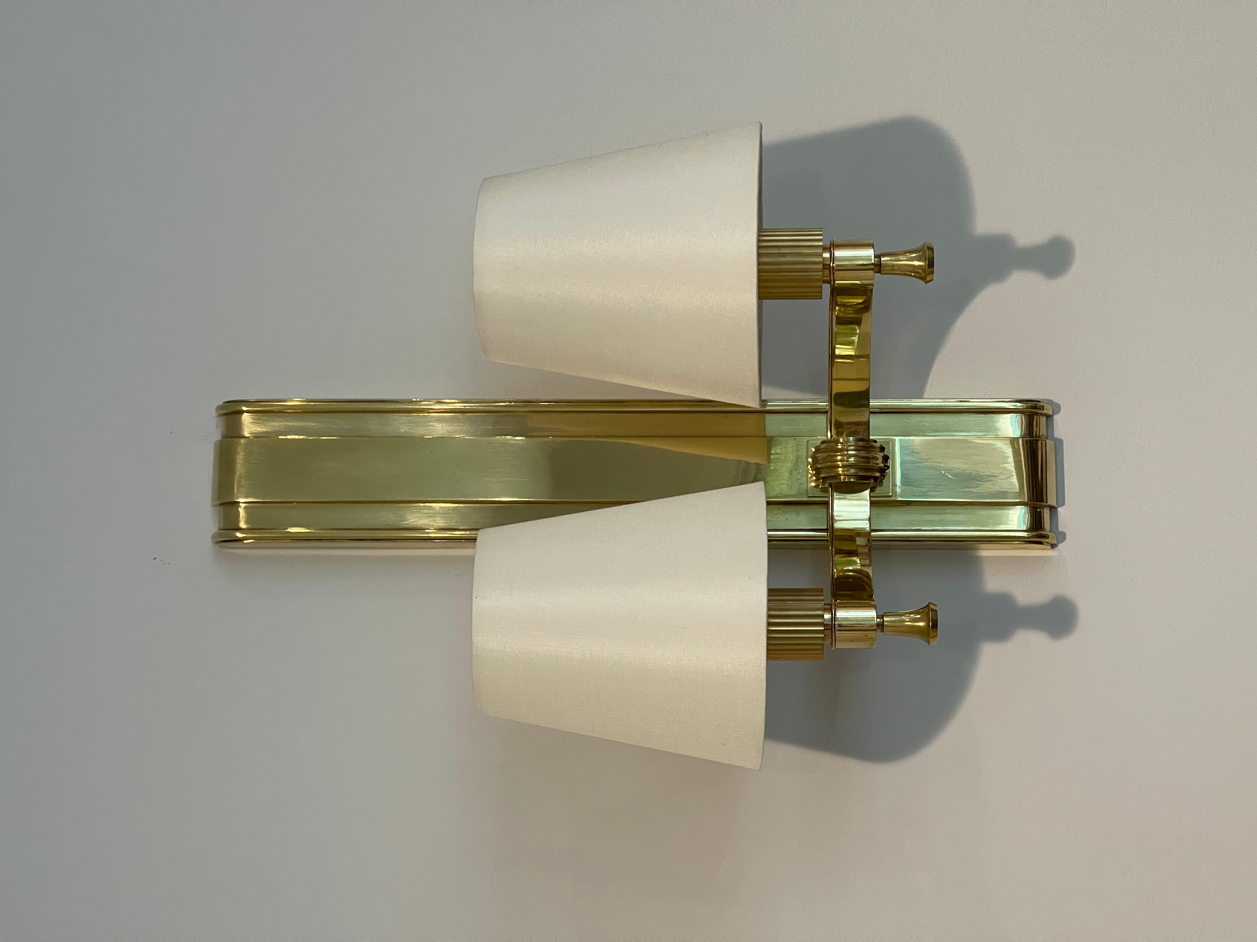 Brass Maxime Old, Pair of Sconces, 1946
