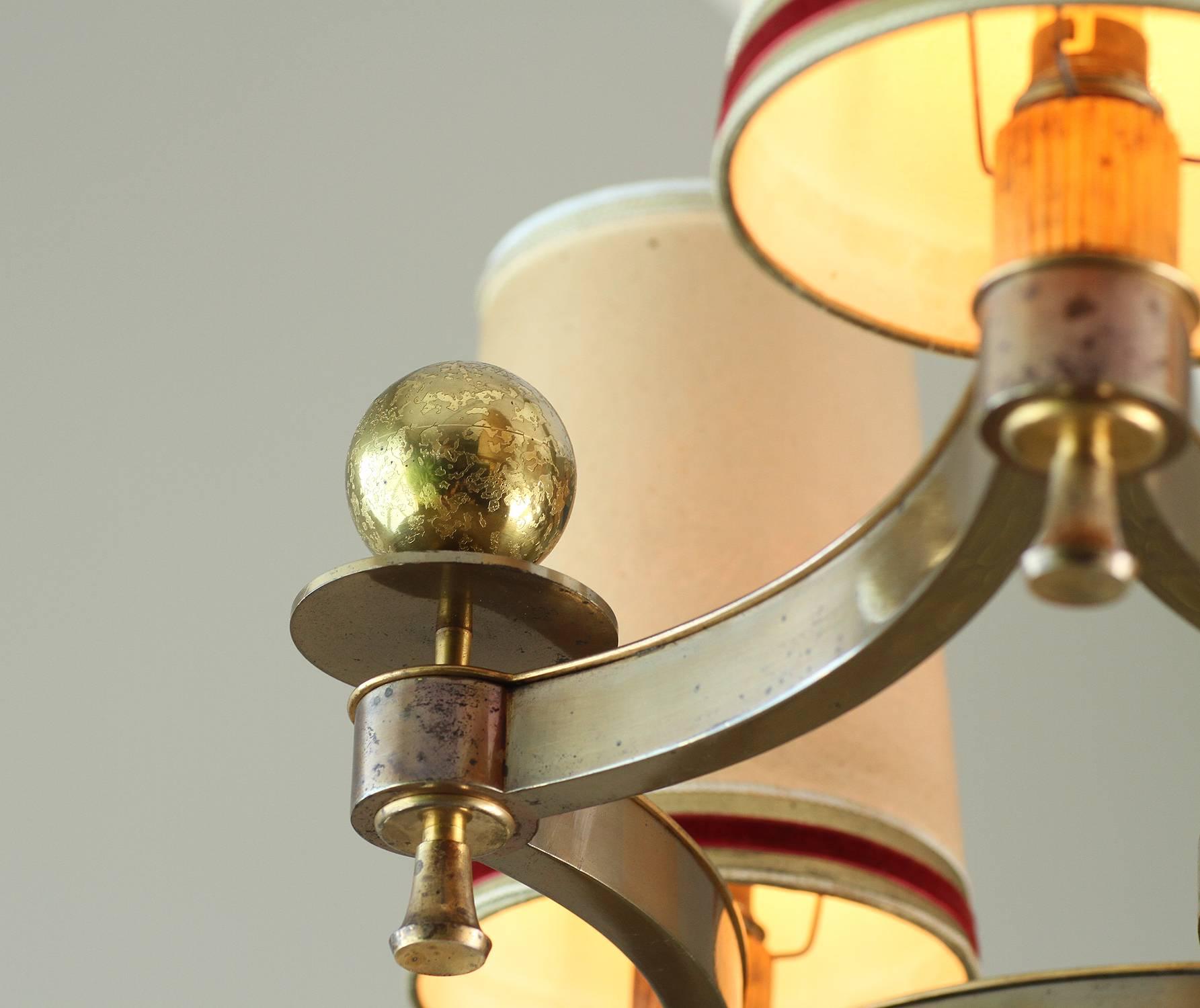 Brass Maxime Old Exceptional Chandelier 1946 For Sale