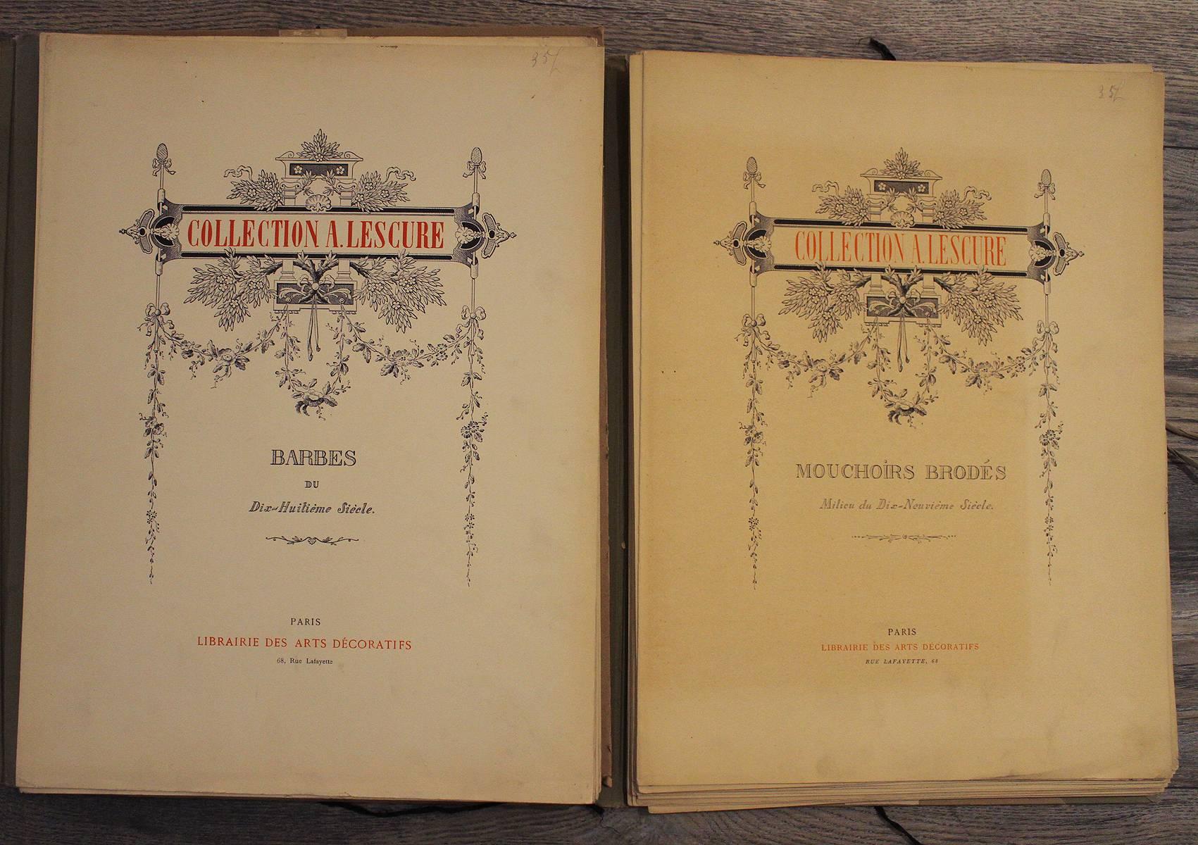 French Collection Lescure Extremely Rare Portfolios About Lace For Sale