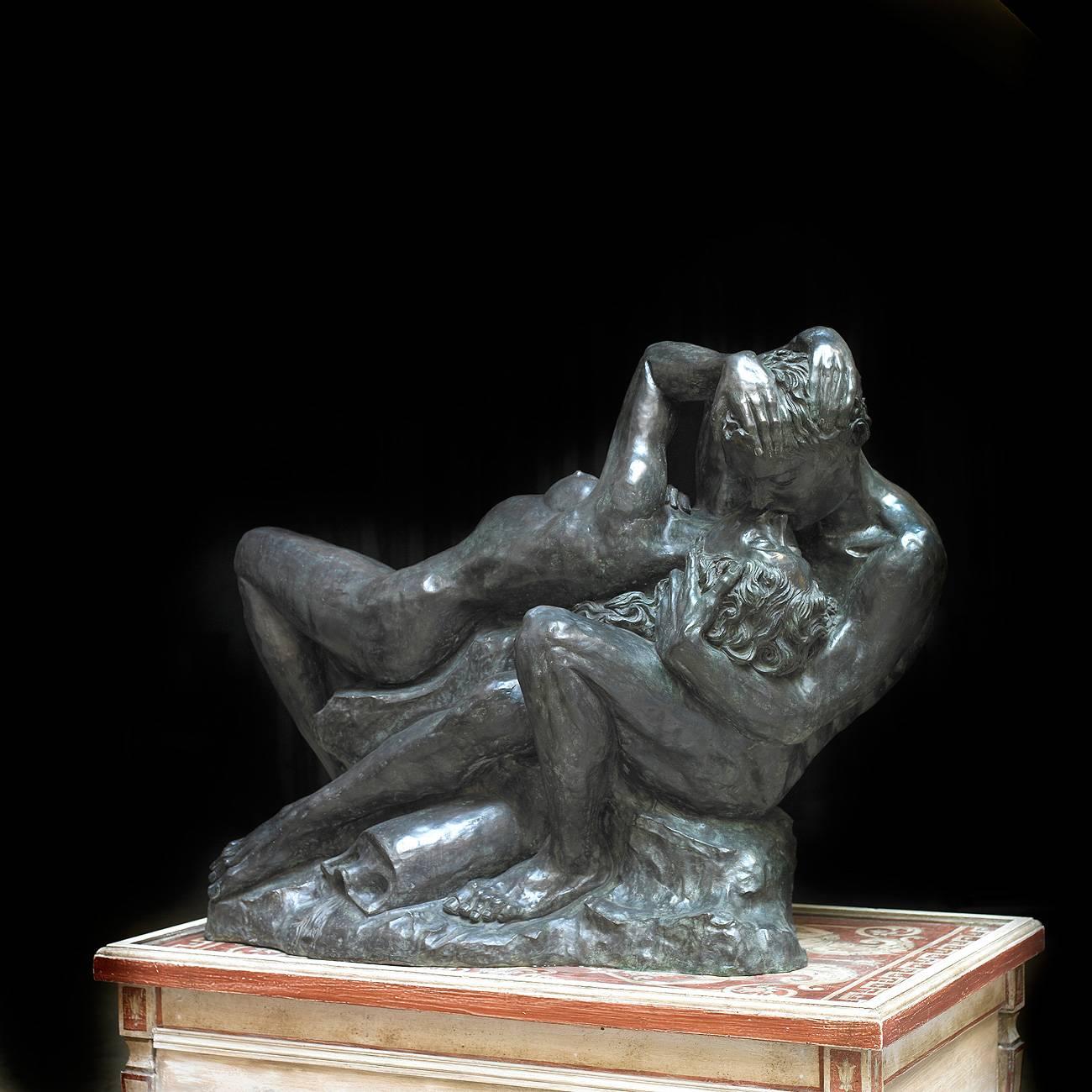 Homage to Camille Claudel Romeo & Juliet Very Impressive Bronze Sculpture 500lbs
Extraordinary and significant bronze sculpture, France, 20th century

The artist has created a work that solidifies the expressive, sensual and triumphant