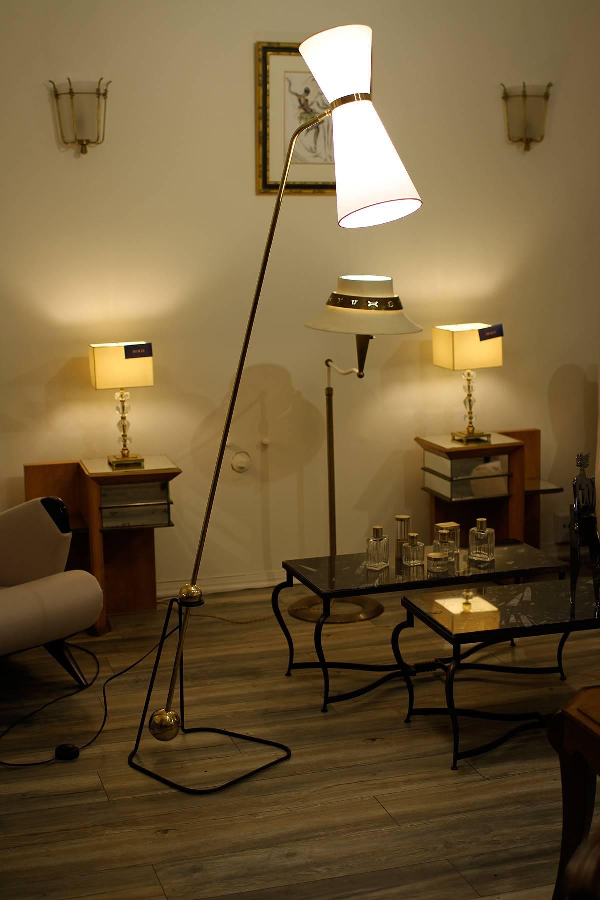 French Pierre Guariche Rare Set of Four Floor Lamps 1970 (Model of) For Sale