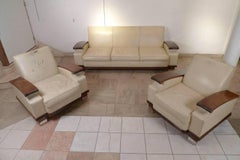 Jacques Adnet Large Leather Sofa, 1945