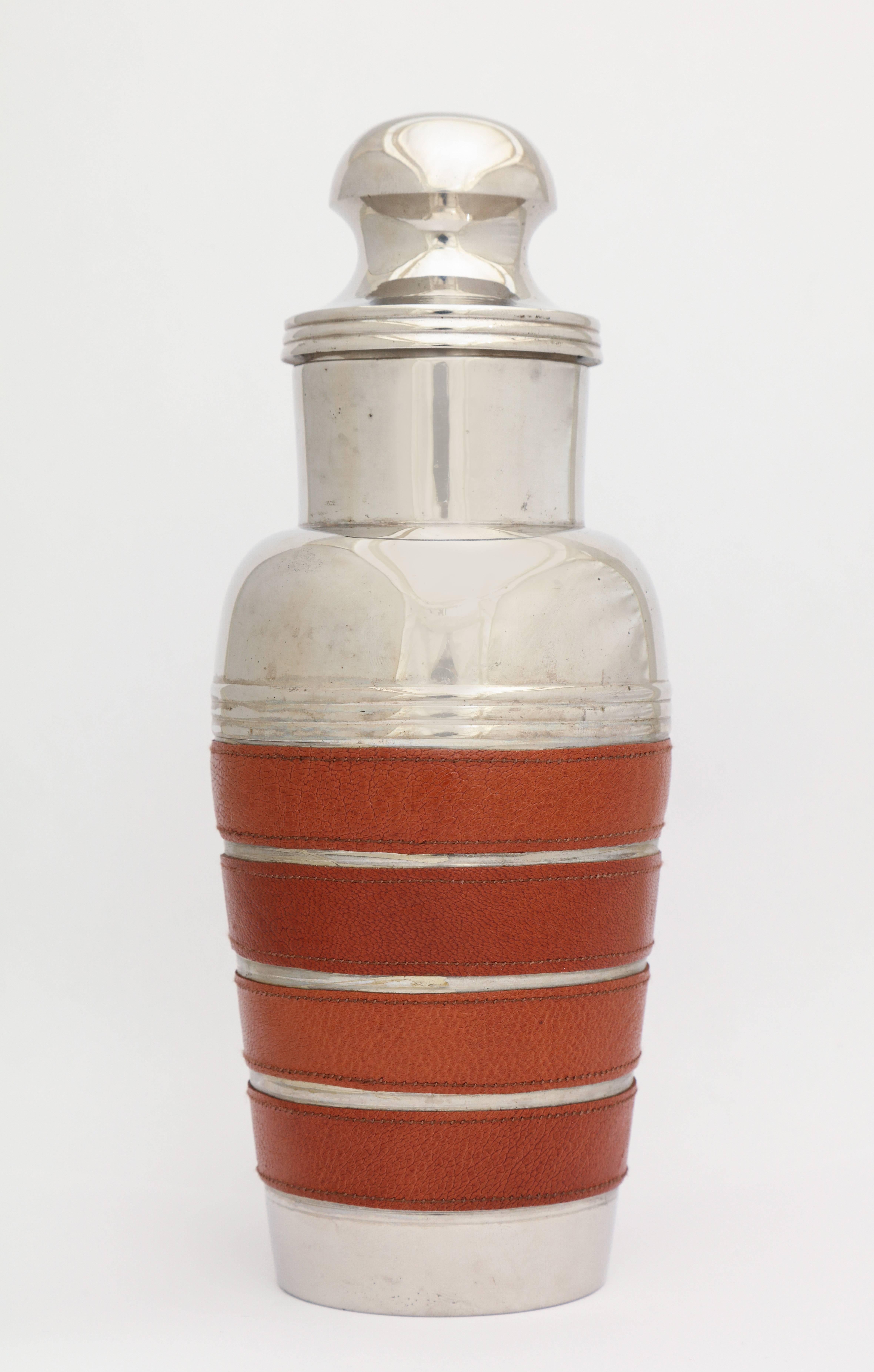 American Leather and Chrome-Plated Cocktail Shaker