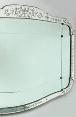 Large French Etched and Bevelled Mirror