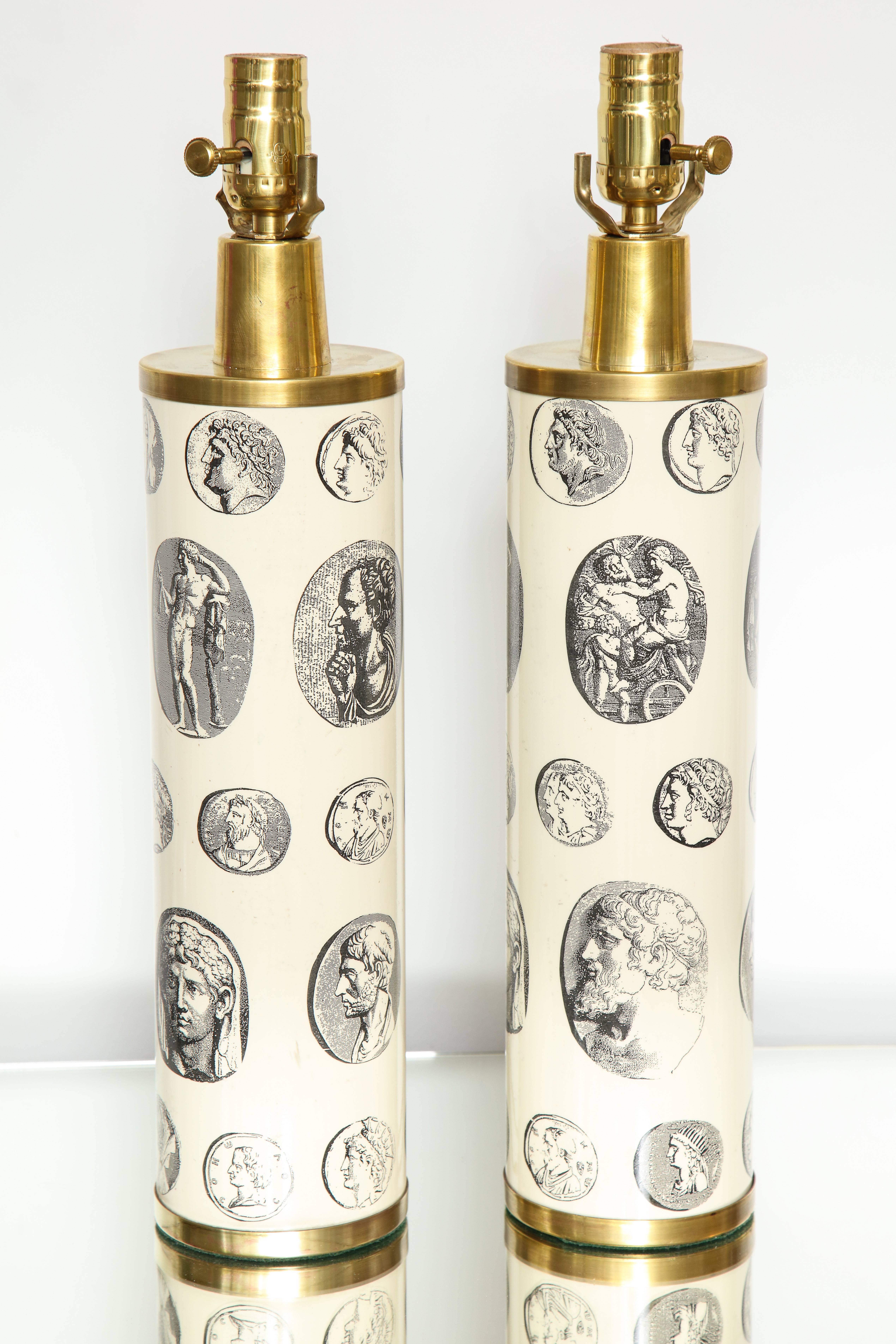 Fornasetti 'Cameo' Lamps In Good Condition In New York, NY