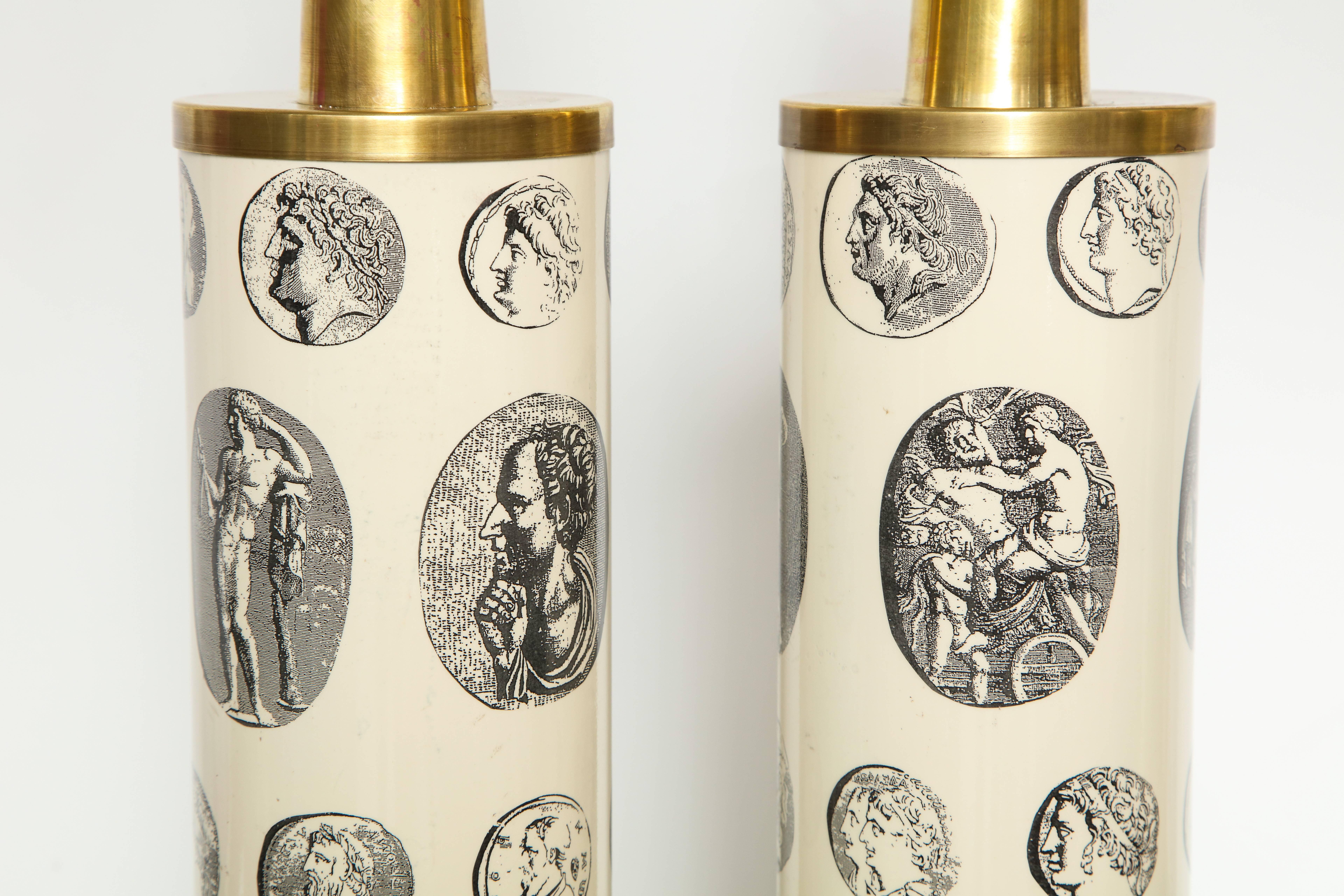20th Century Fornasetti 'Cameo' Lamps
