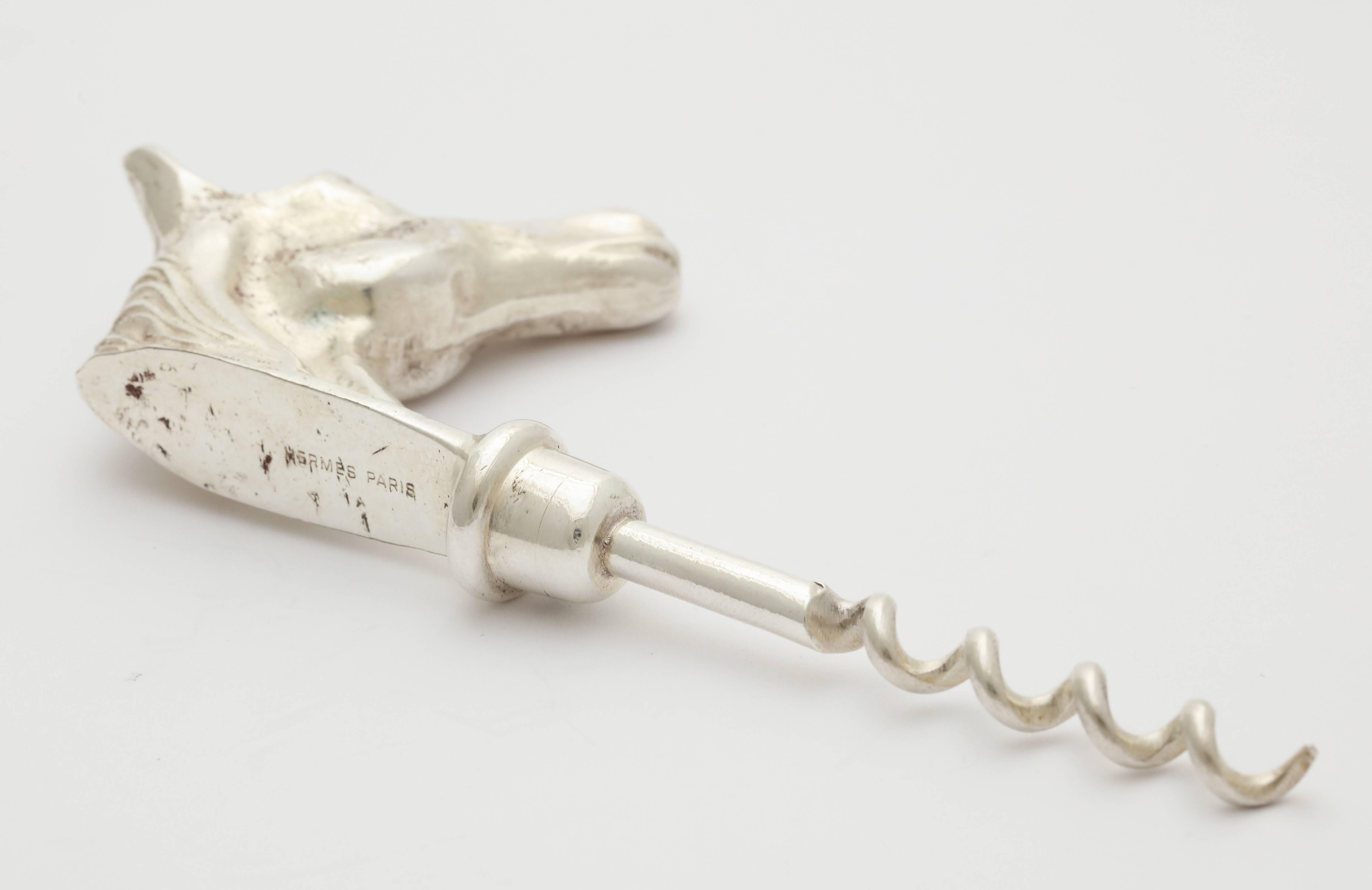 Hermes Horse Head Bottle Opener Corkscrew In Good Condition In New York, NY