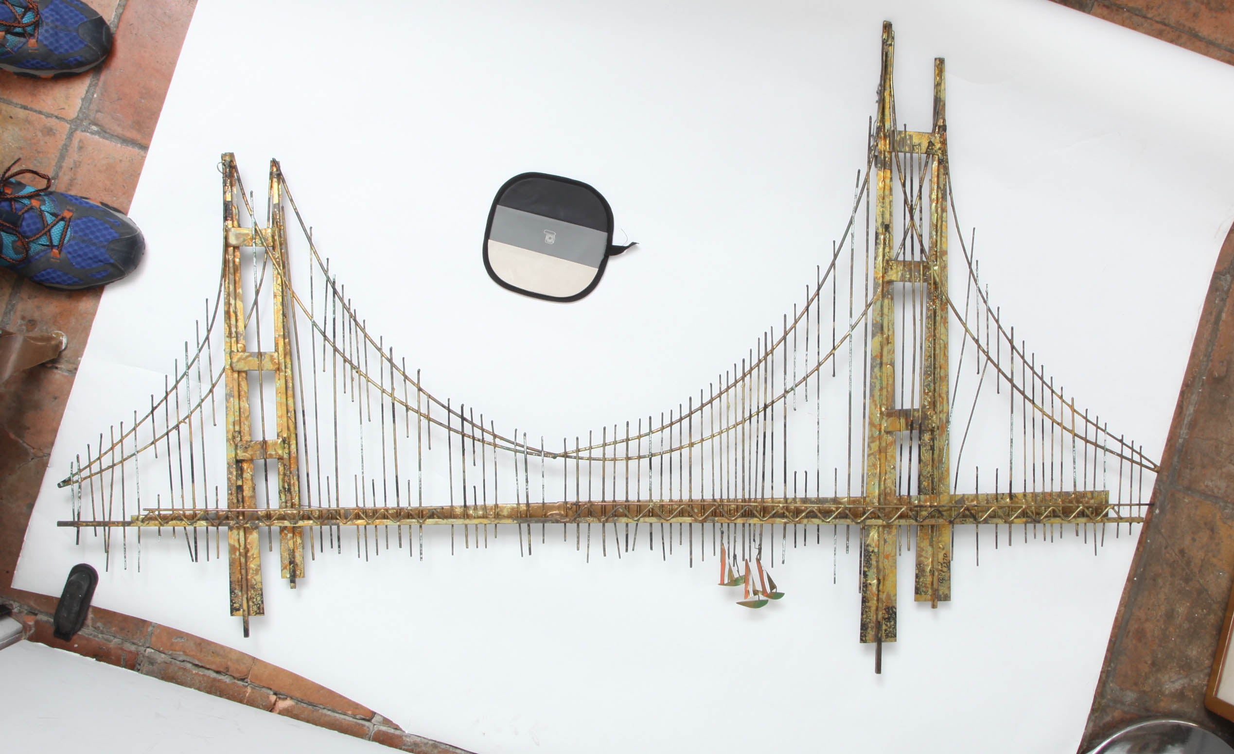 Wire Brooklyn Bridge Sculpture by Curtis Jere