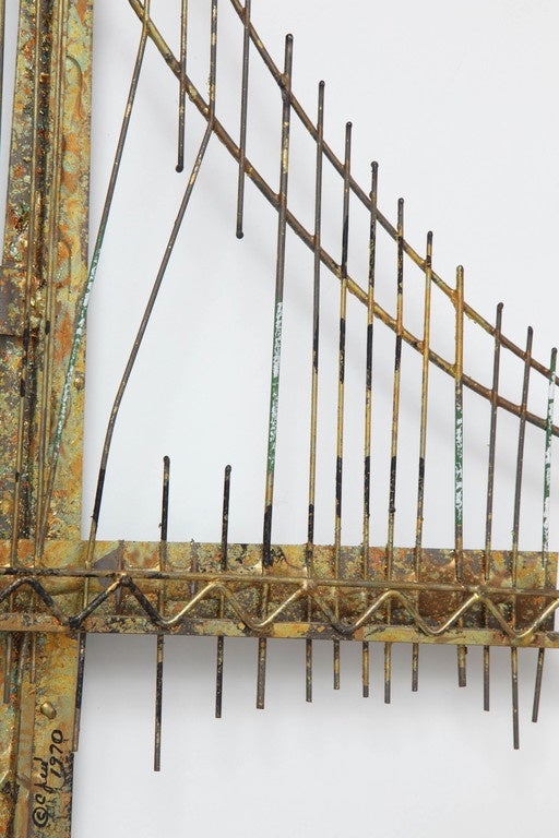 Wire Brooklyn Bridge Sculpture by Curtis Jere In Excellent Condition In New York, NY