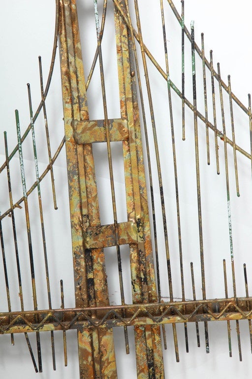 Metal Wire Brooklyn Bridge Sculpture by Curtis Jere