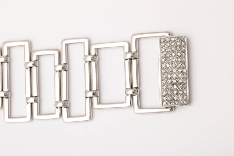 White Gold Italian Diamond Bracelet by Unoaerre