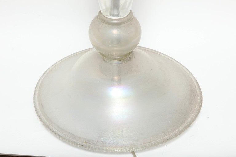 Grands lampadaires vintage irisés de Murano Bon état - En vente à New York, NY