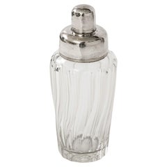 Vintage French Crystal and Silver Cocktail Shaker