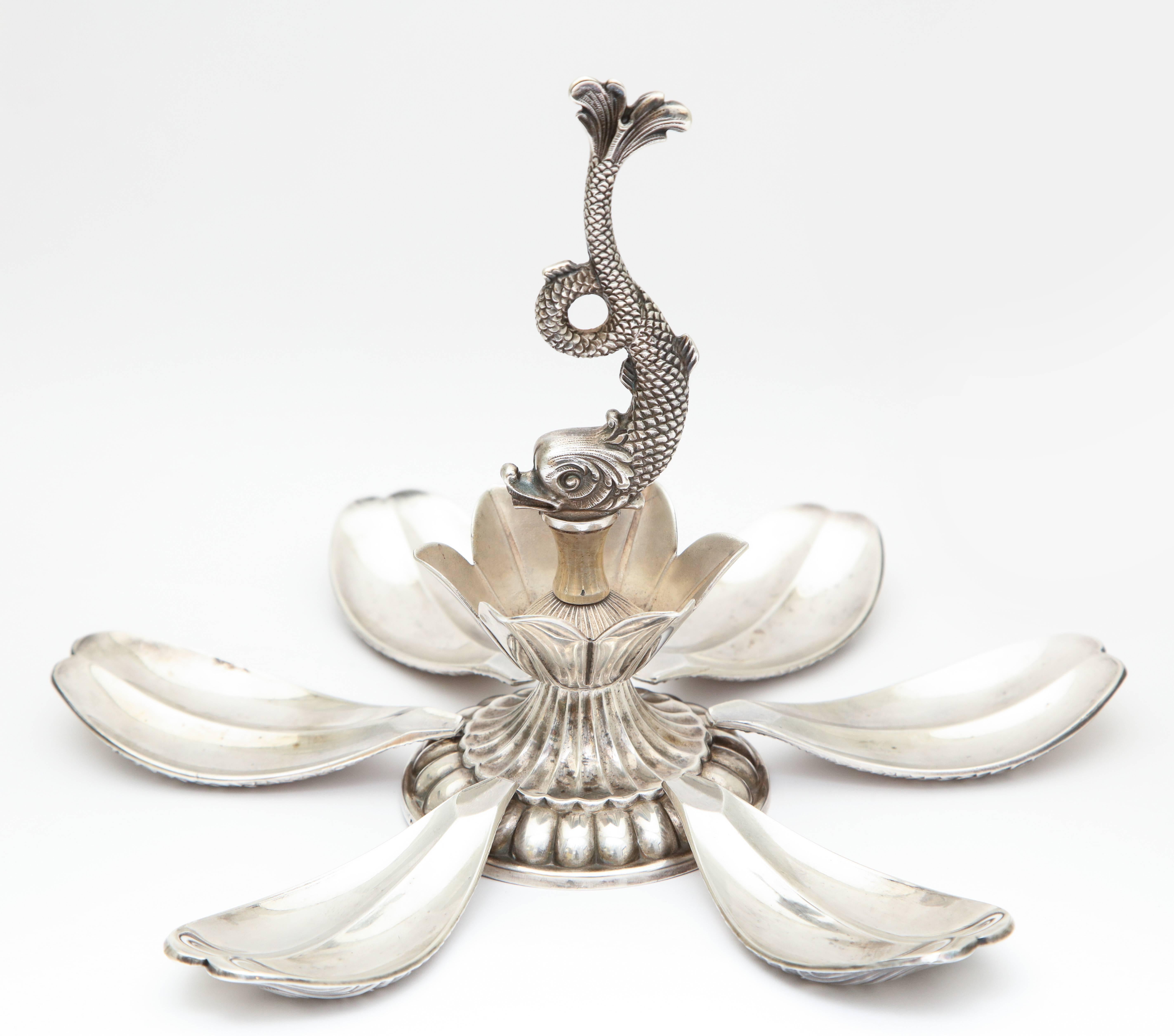 French Hors D’oeuvres Set in Fish Form and Stand by Fleuron for Christofle