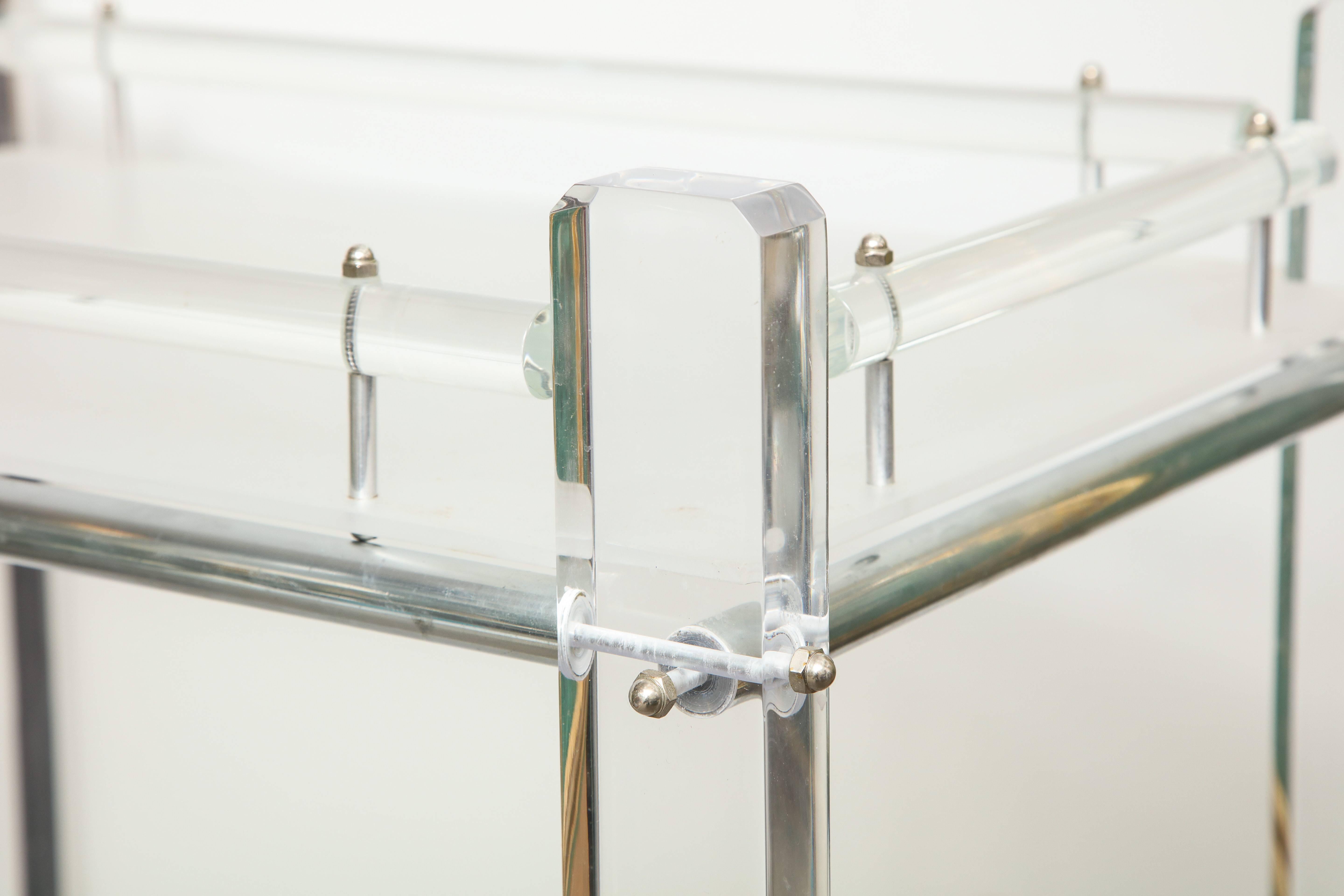 American Two-Tier Lucite Bar Cart