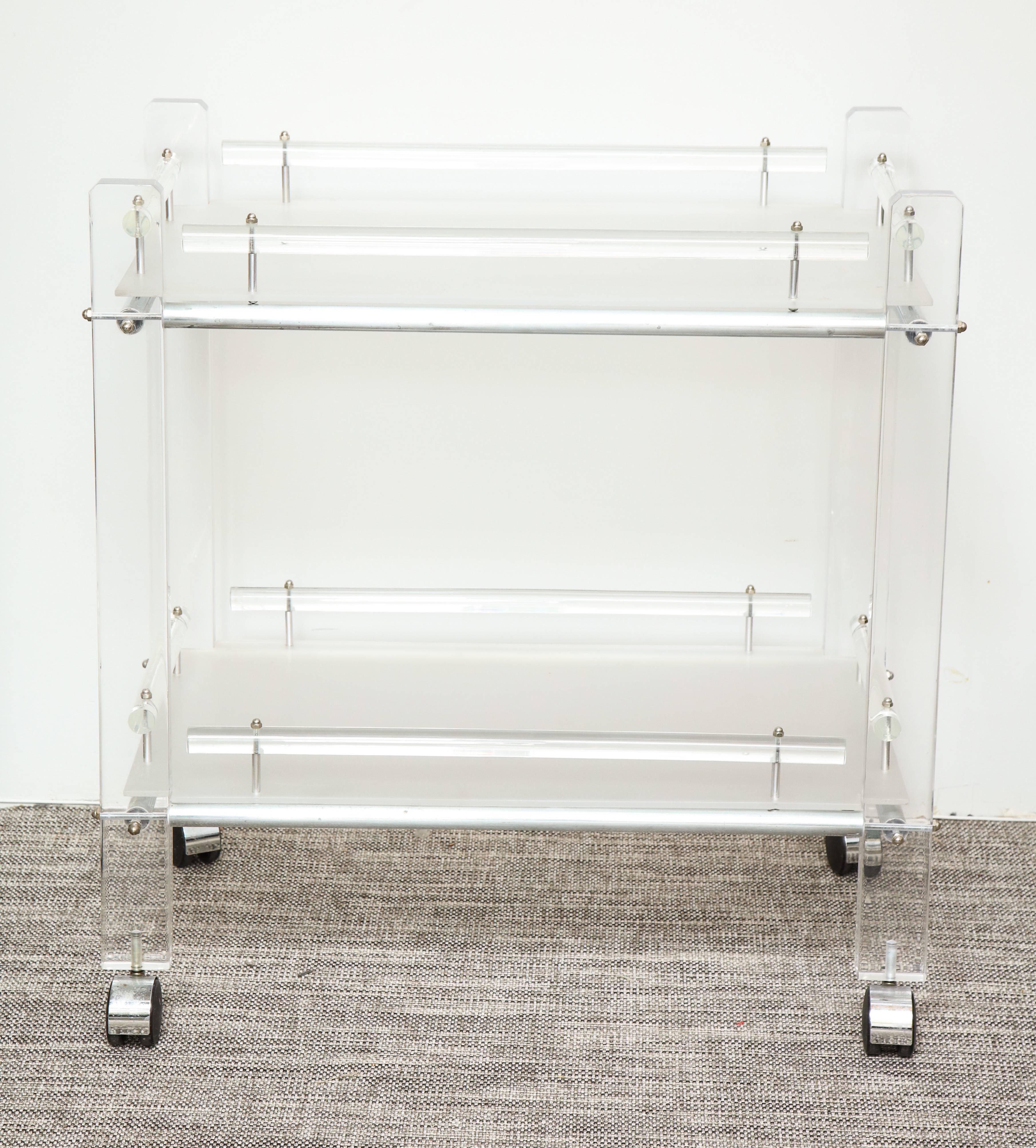Two-Tier Lucite Bar Cart 1