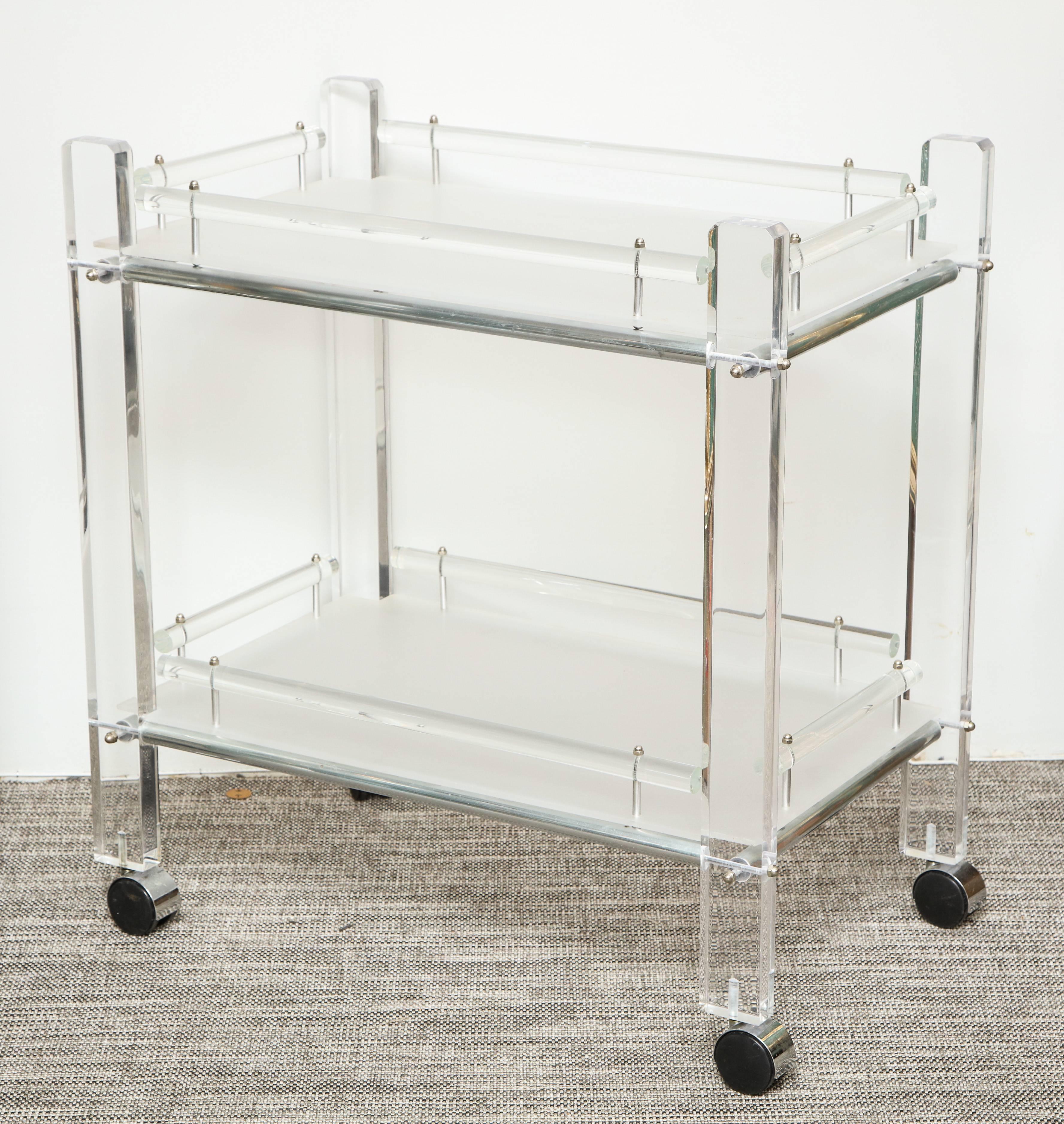 Two-Tier Lucite Bar Cart 2
